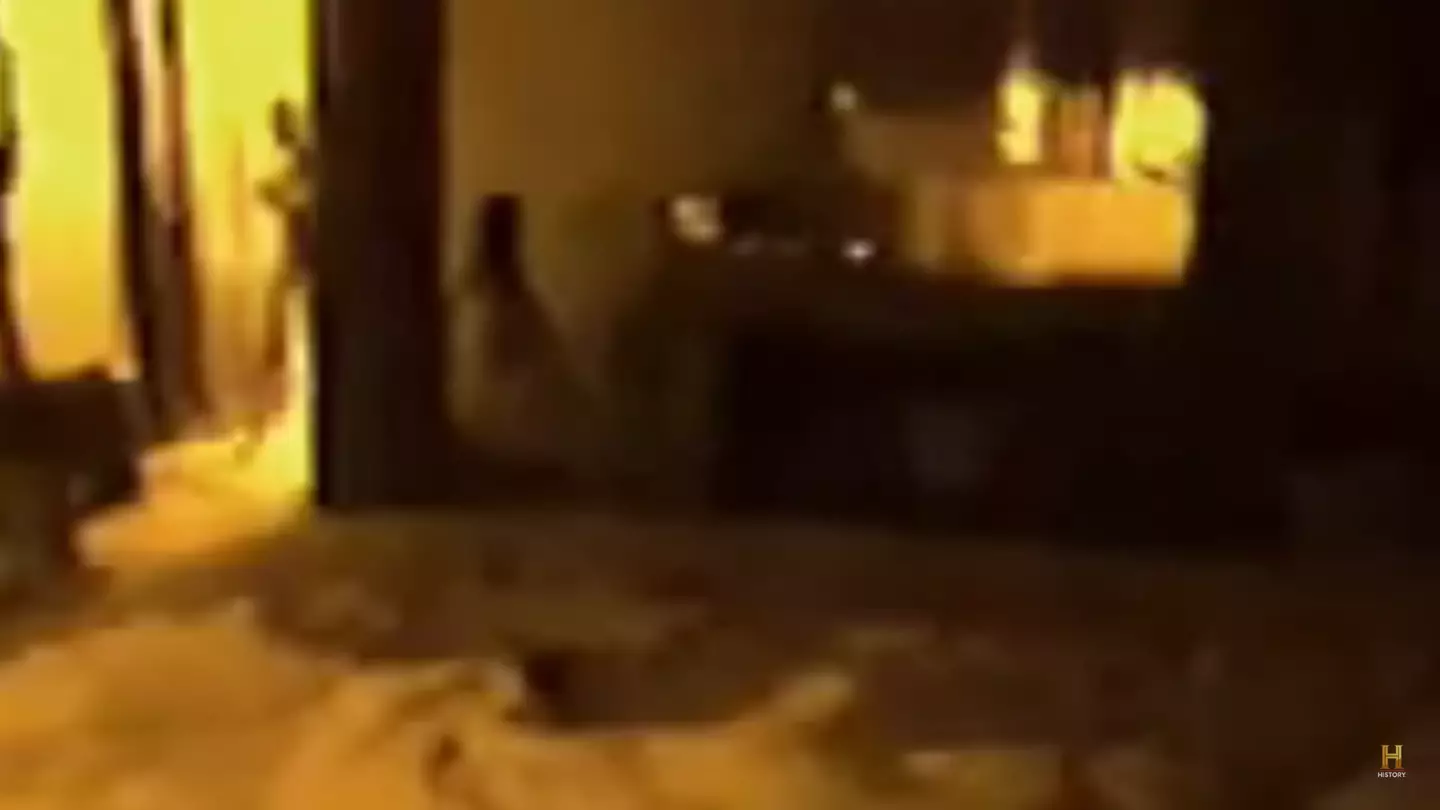 The blurry footage was captured by the man on a camera mounted above his bed.