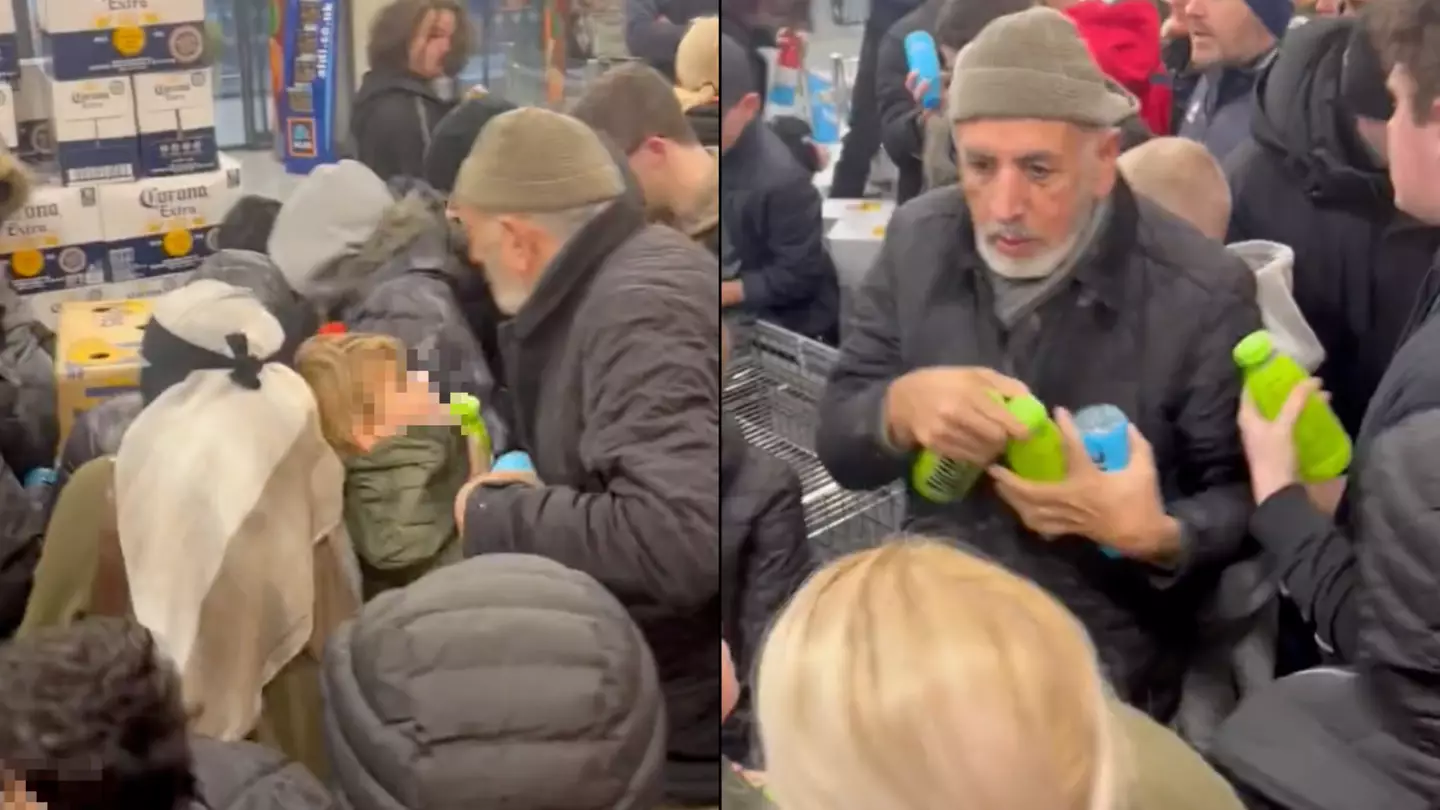 Chaotic scenes in Aldi as shoppers scrap for Prime drink around the country