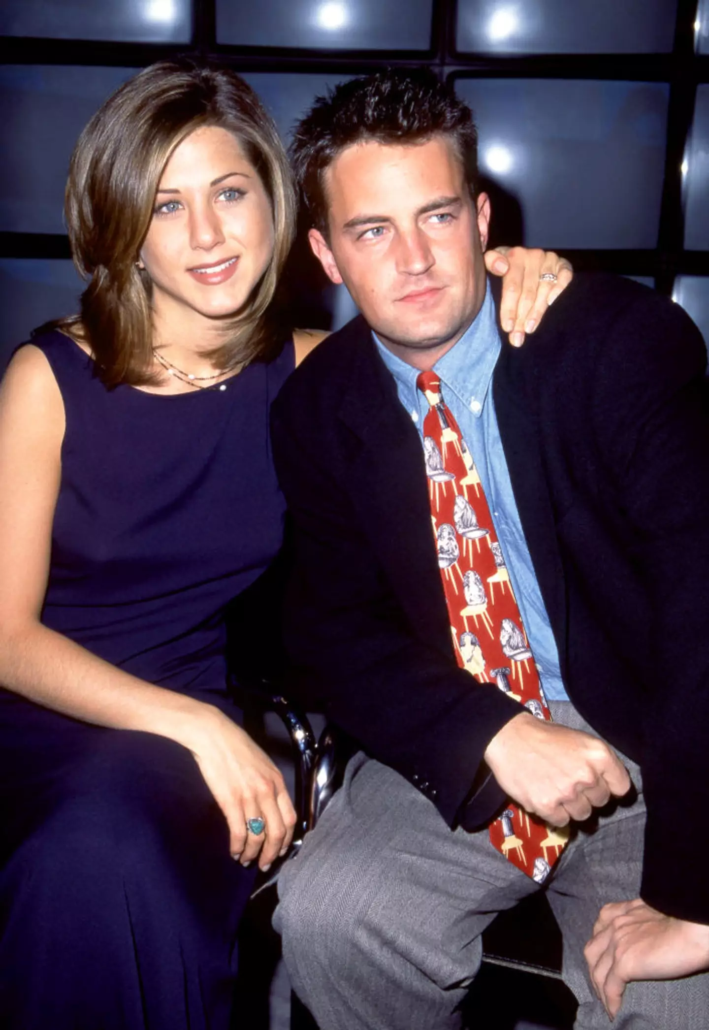 Matthew Perry and Jennifer Aniston, who are best known for their roles on Friends.