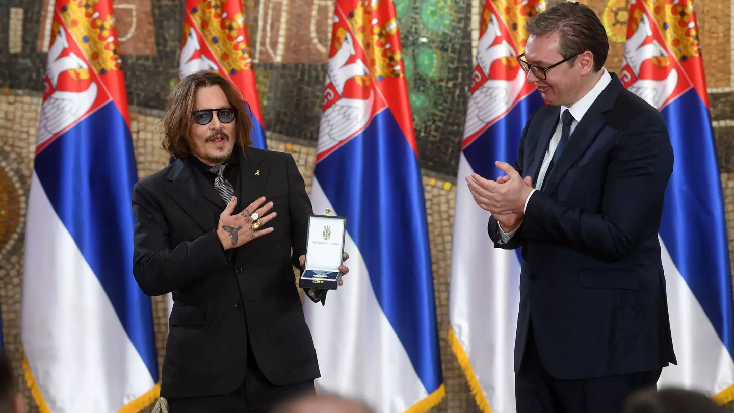 Johnny Depp Receives Medal Of Honour From Serbian President Aleksandar Vucic