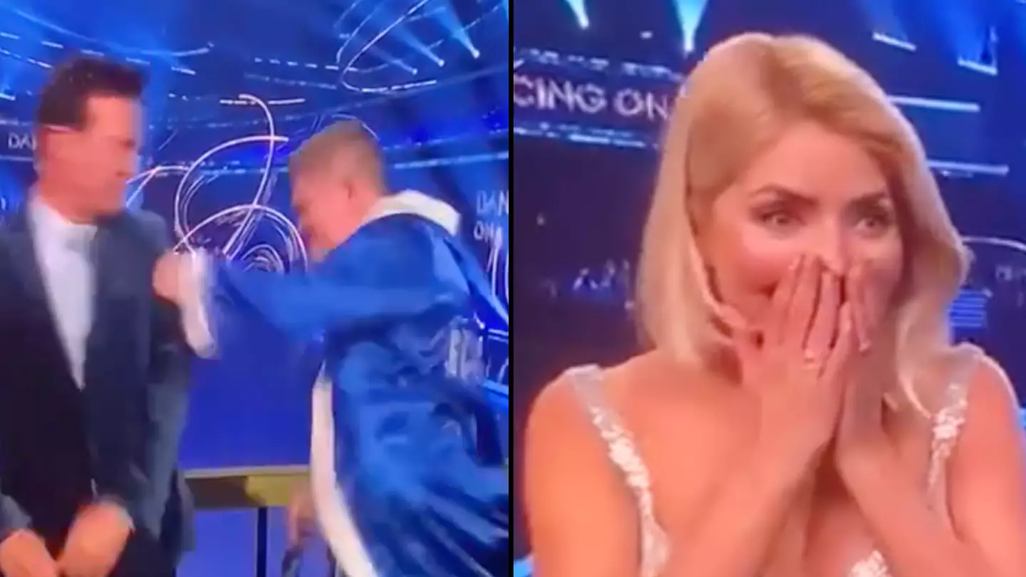 Holly Willoughby grabs face in shock after Ricky Hatton 'punches' Stephen Mulhern and knocks him on floor