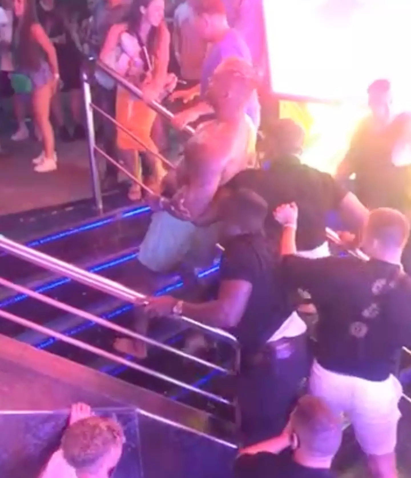 Footage captured witnesses shows Tobias White-Sansom being dragged out of Boomerang nightclub.