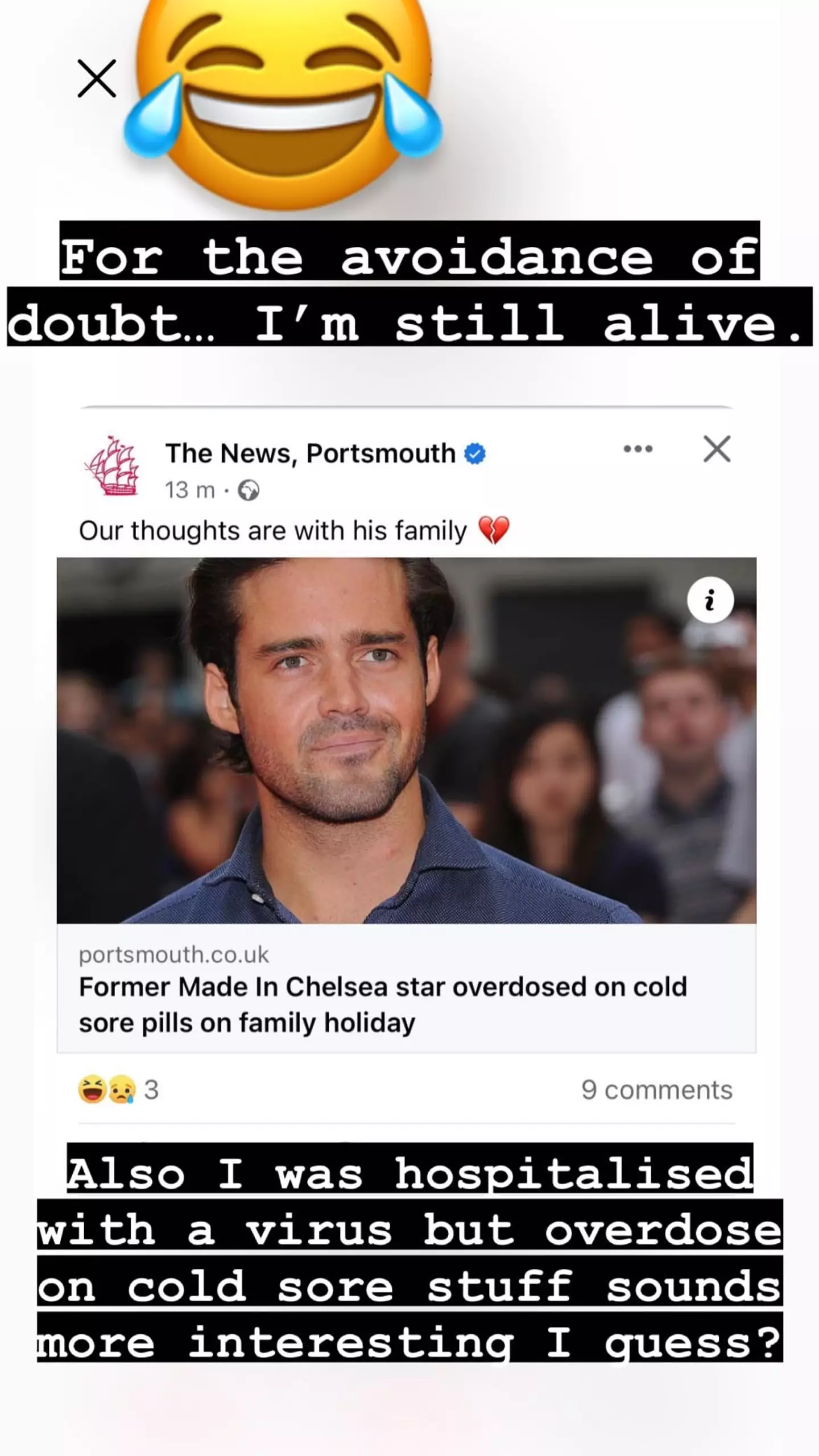 Spencer Matthews cleared things up.