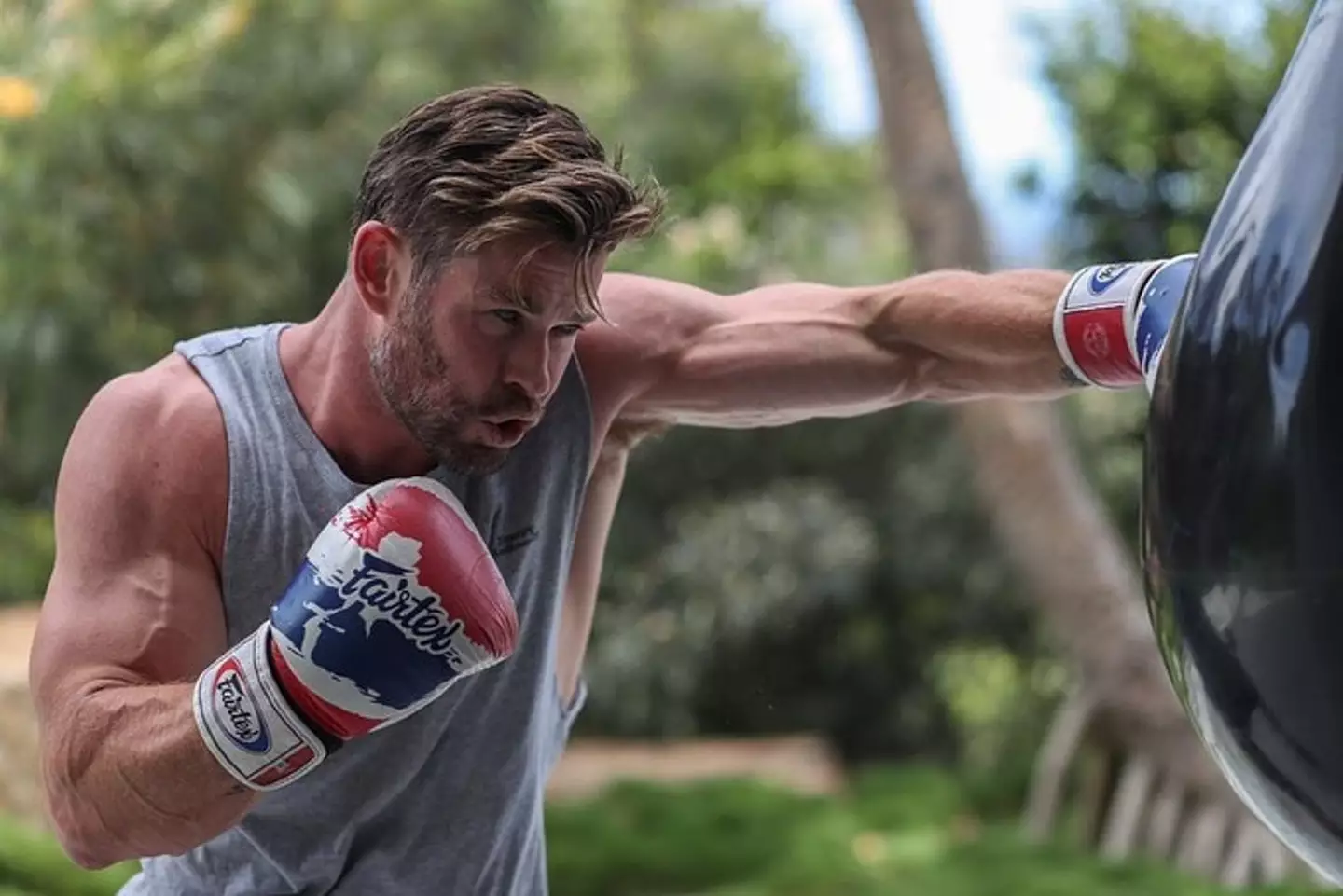 Hemsworth has to work out a lot to eat a lot.