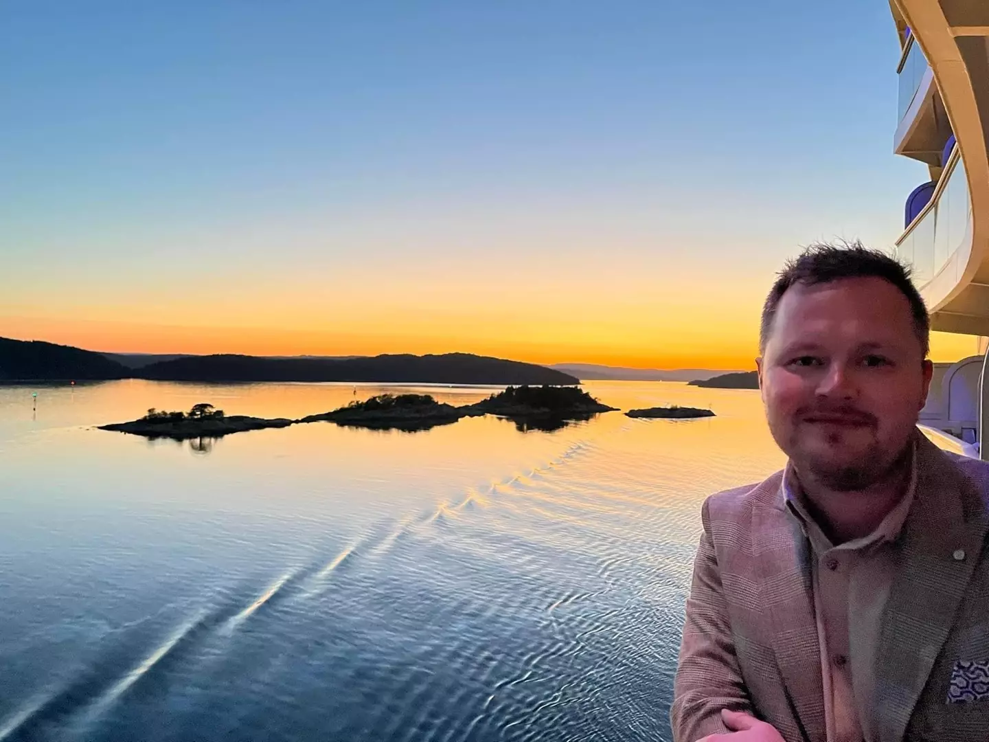 Bradley Jones on board one of his 50 cruises. (Bradley Jones)