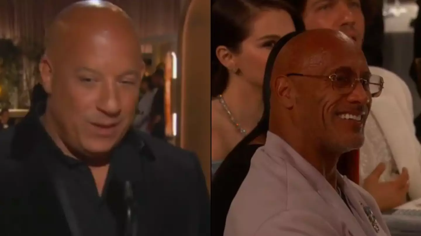Viewers notice The Rock’s reaction to Vin Diesel greeting at the Golden Globes following their feud