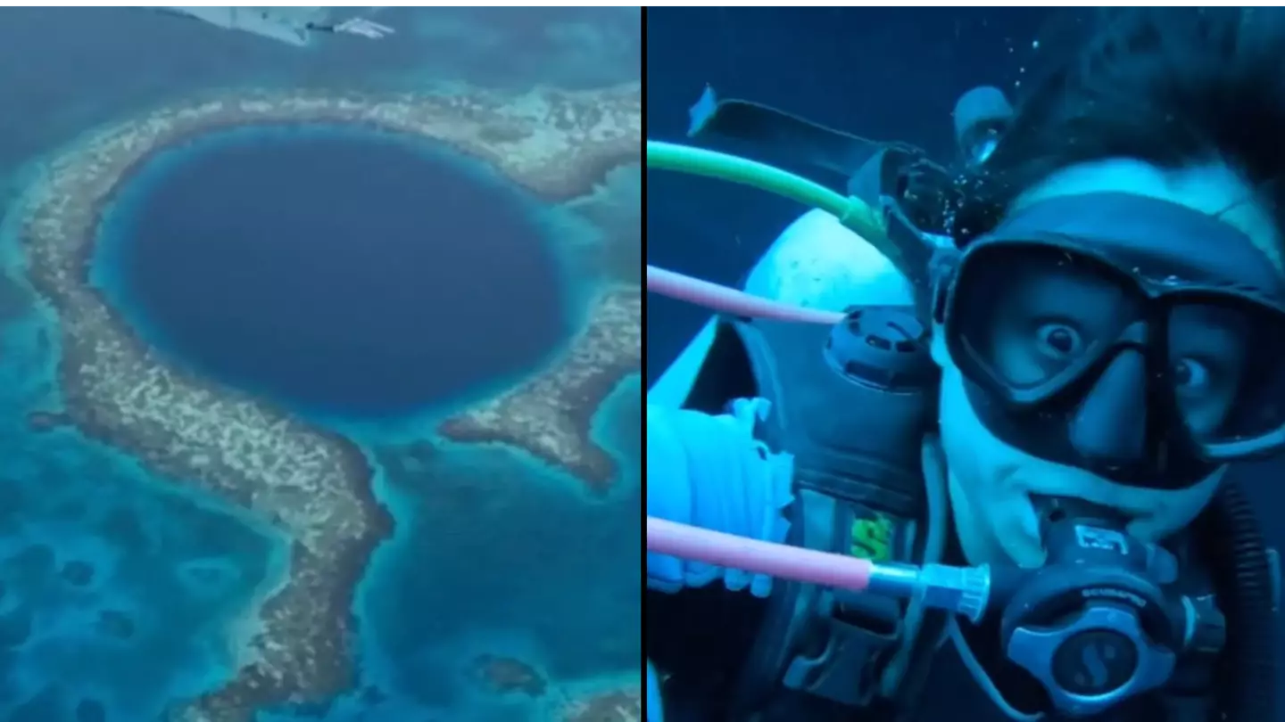 Woman dives through famous Great Blue Hole and makes terrifying discovery which will put tourists off