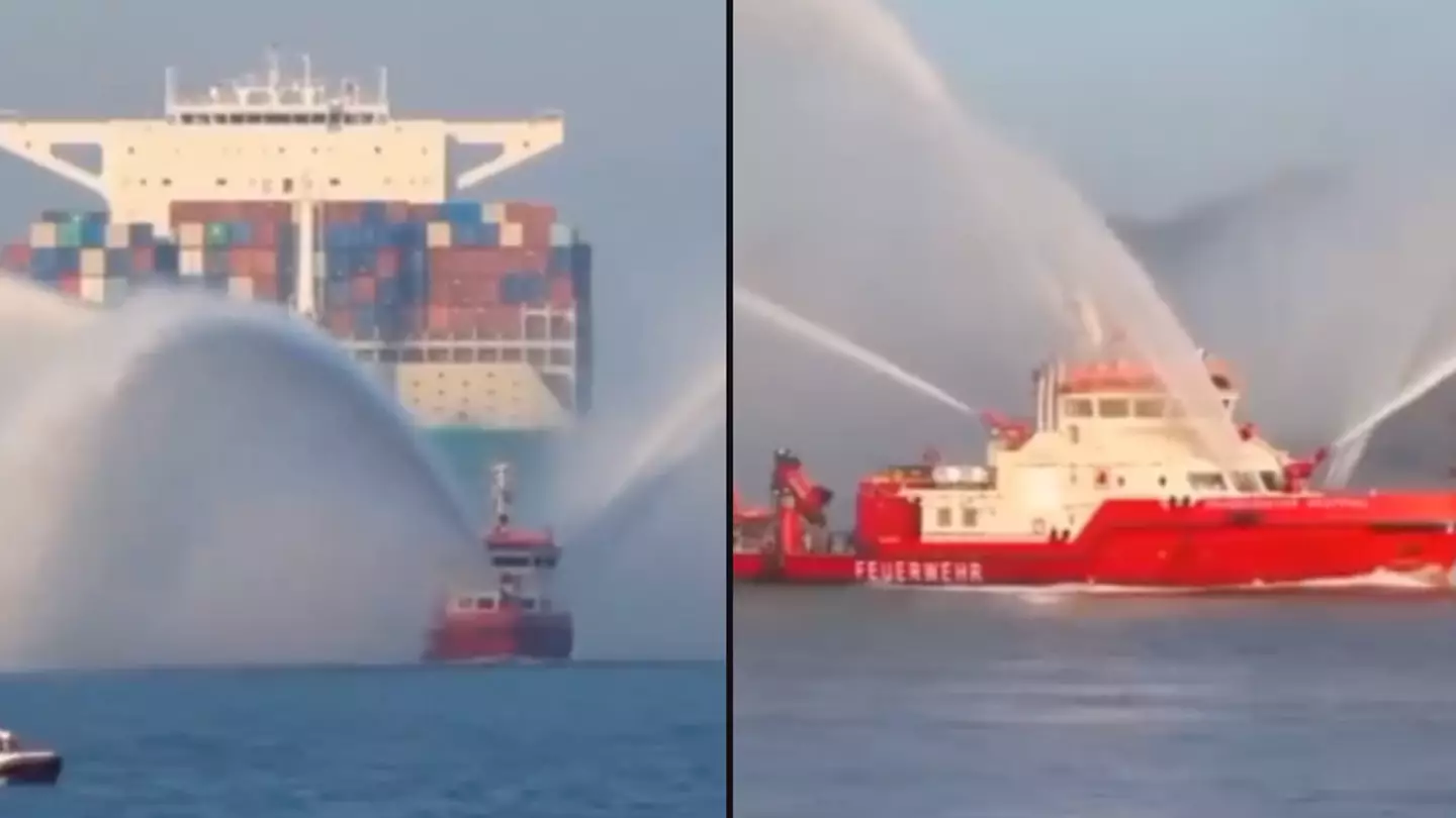 People are just finding out why tug boats spray water into the air when towing ship