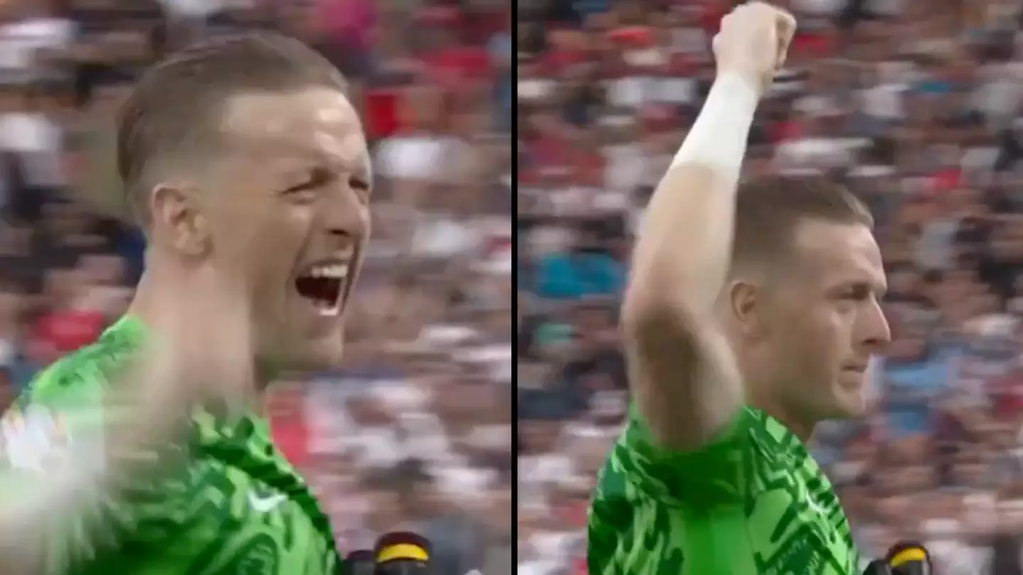 Euros viewers in stitches at Jordan Pickford's gesture to England fans before kick-off