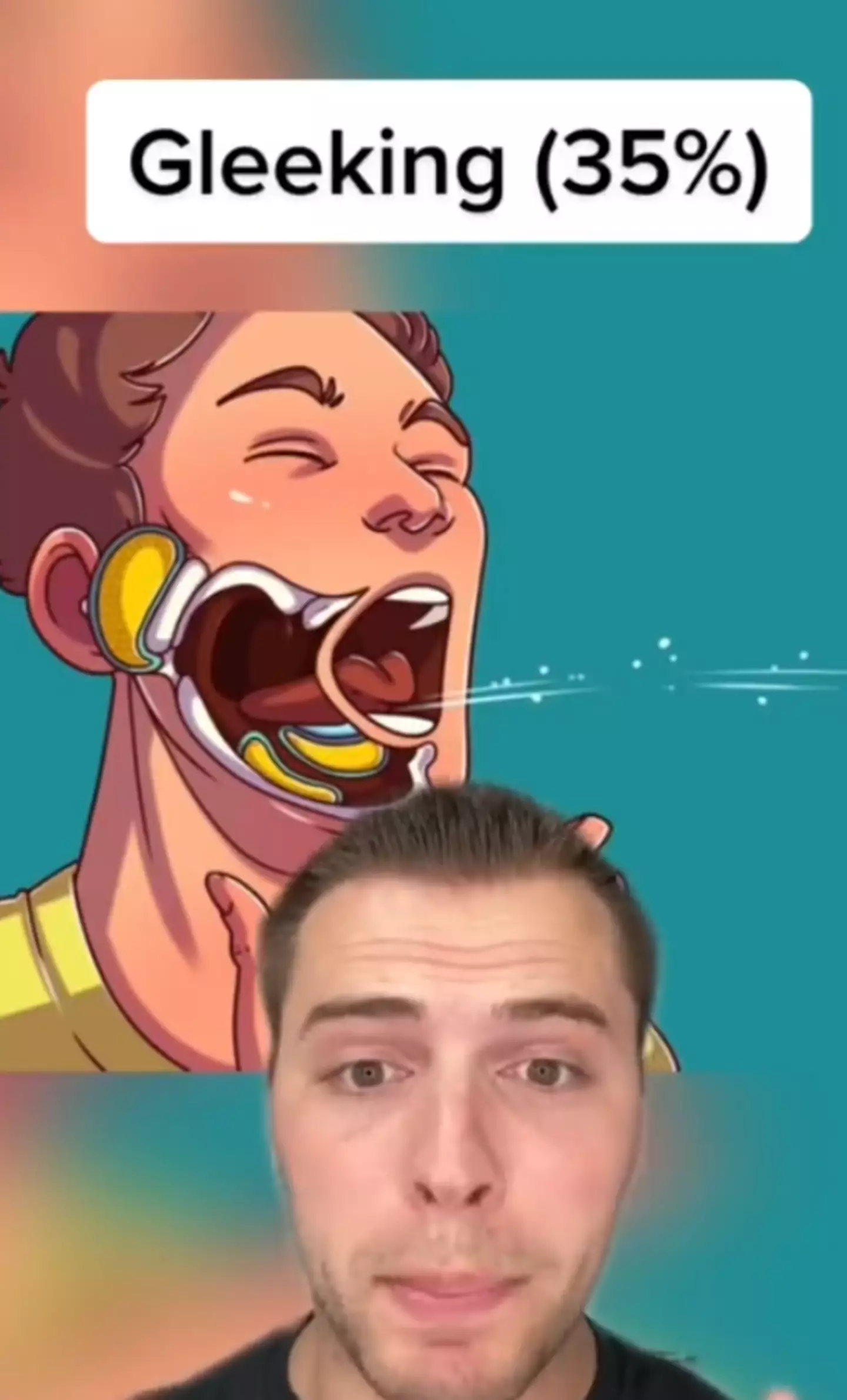 'Gleeking' is a disgustingly weird human function that most people don't realise they can do 2 With some hours and late nights, you could be a gleeker too. (TikTok/@skysaferian)