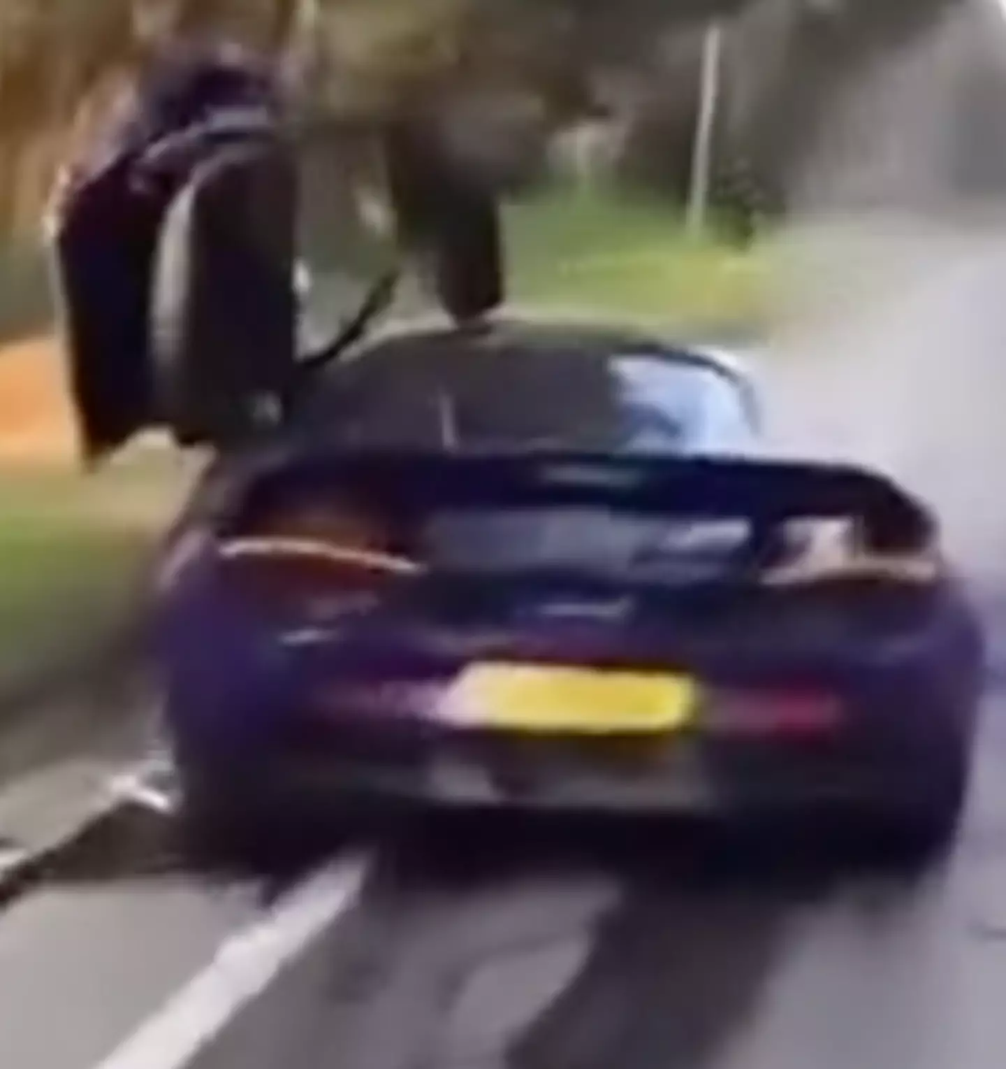 Police are appealing for witnesses after the driver of a purple McLaren that collided with another vehicle has fled the scene.