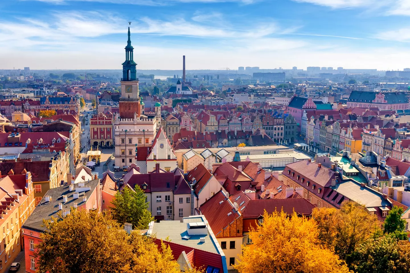 Aerial view of Poznan.