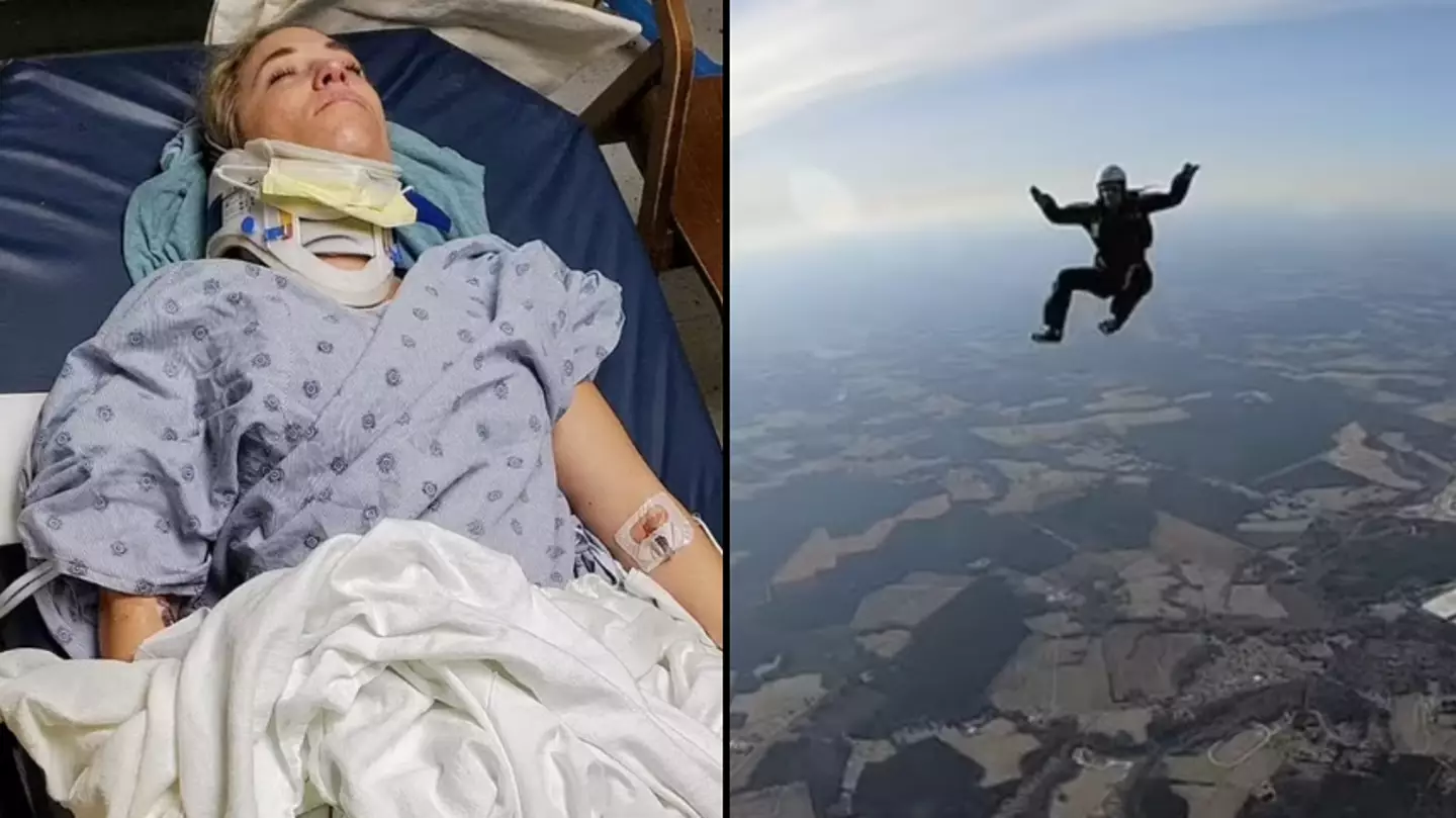 Skydiver Survives 13,500ft Fall After Leg Got Tangled In Parachute