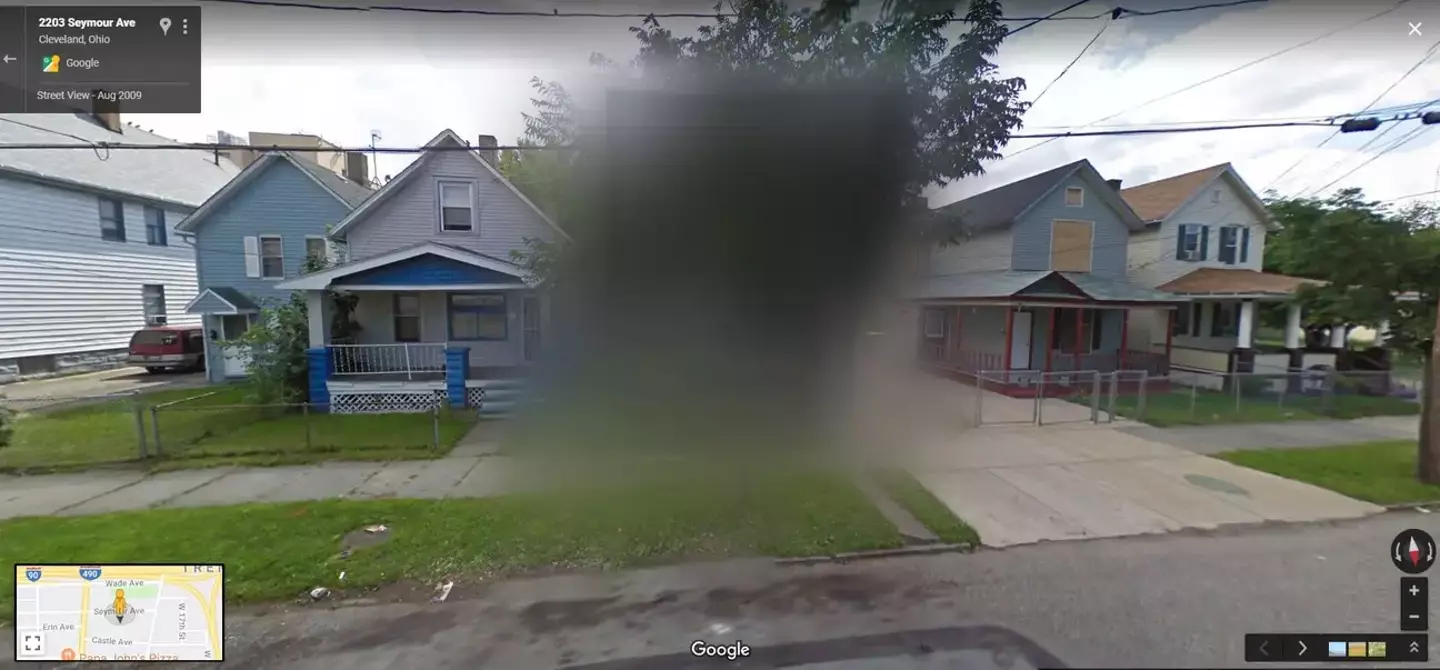 This suburban Cleveland house is blurred from view for good reason. (