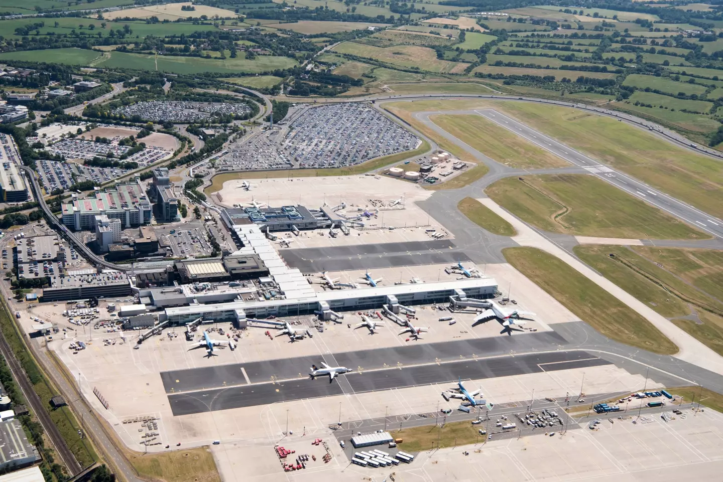 Birmingham International Airport from above. (Historic England Archive/Heritage Images via Getty Images)