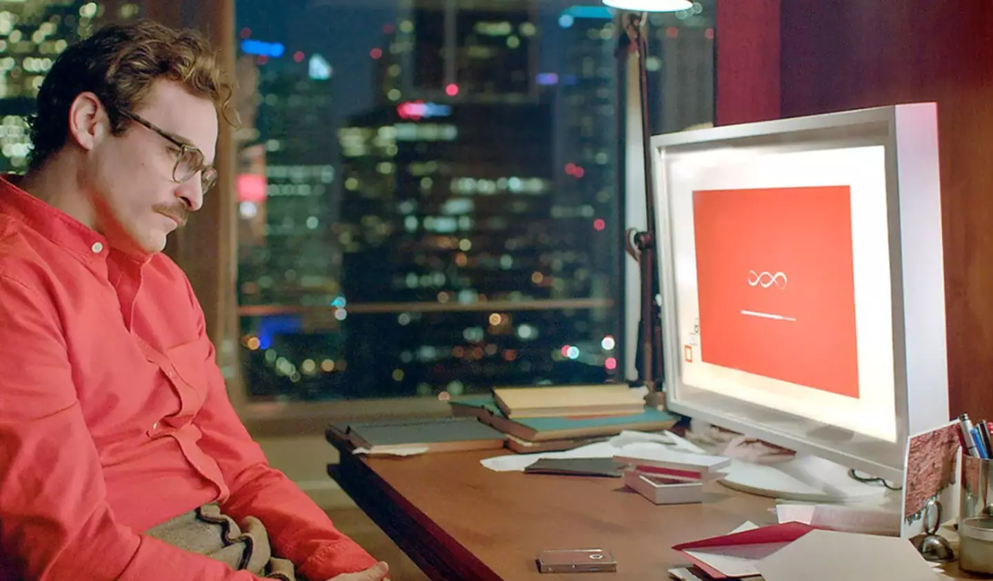 The character falls in love with an AI assistant. (Warner Bros. Pictures)