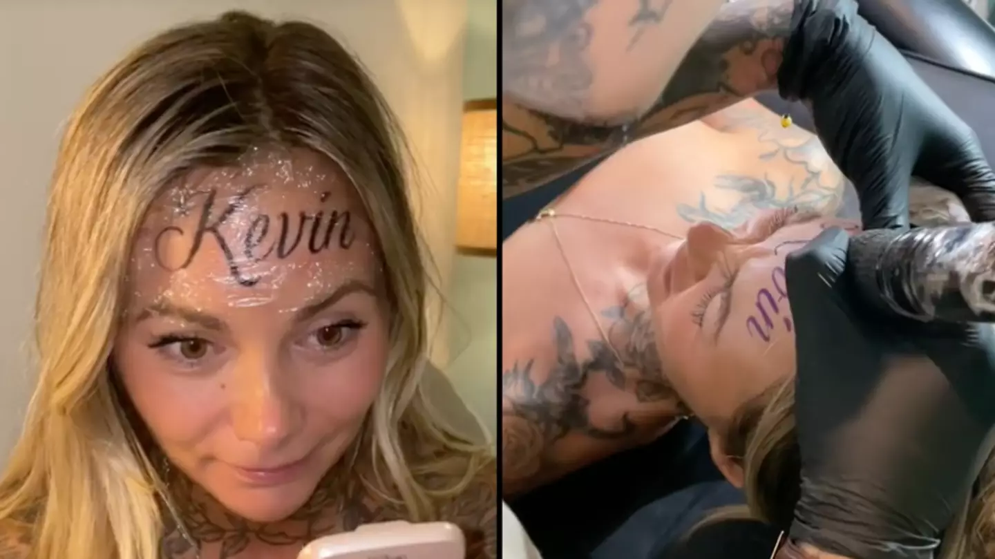 Influencer insists tattoo of boyfriend's name on her forehead is real