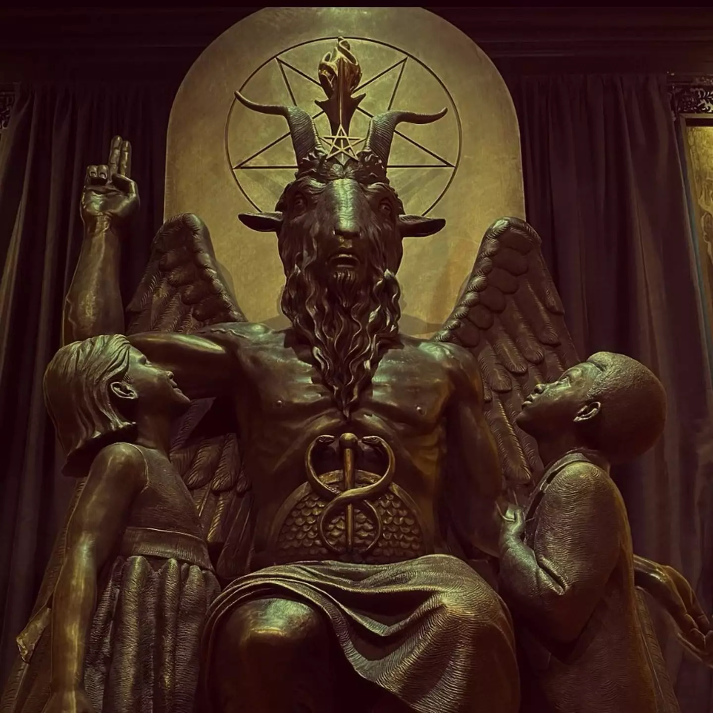 A statue used by the satanic temple.