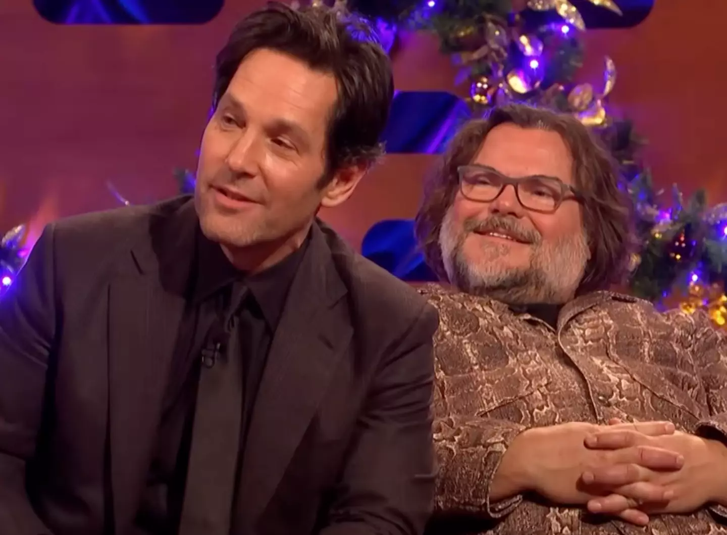 Paul Rudd appeared on Graham Norton alongside his Anaconda co-star, Jack Black (BBC)