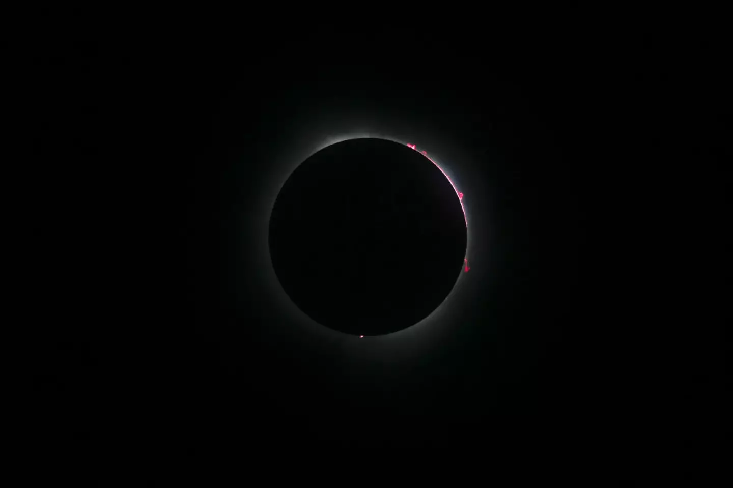 The solar eclipse seen in Ohio. (Jorge Lemus/NurPhoto via Getty Images)