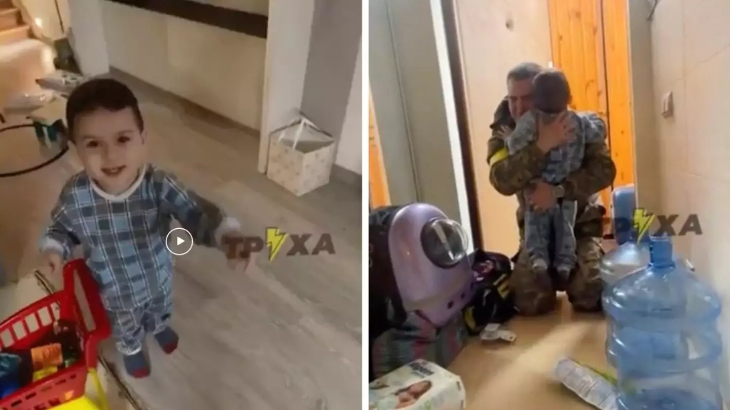 Ukrainian Toddler Reunited With His Military Dad In Precious Clip