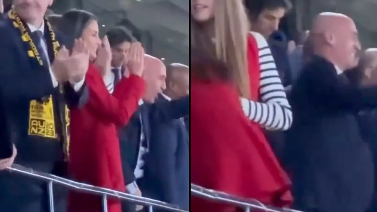 Spanish football boss sparks more fury after being spotted 'grabbing crotch' at World Cup