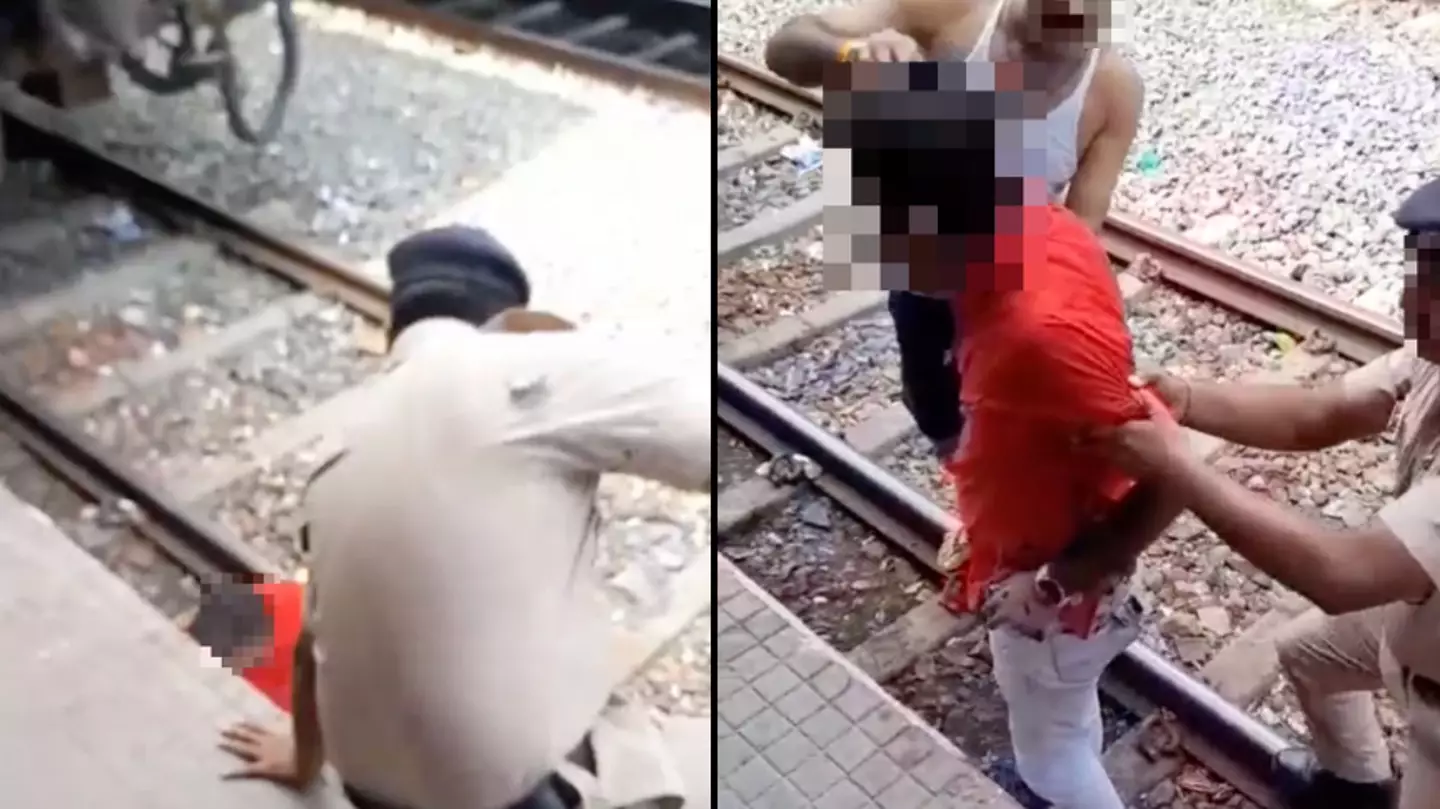 Passenger seen lying underneath moving train after slipping onto rail track