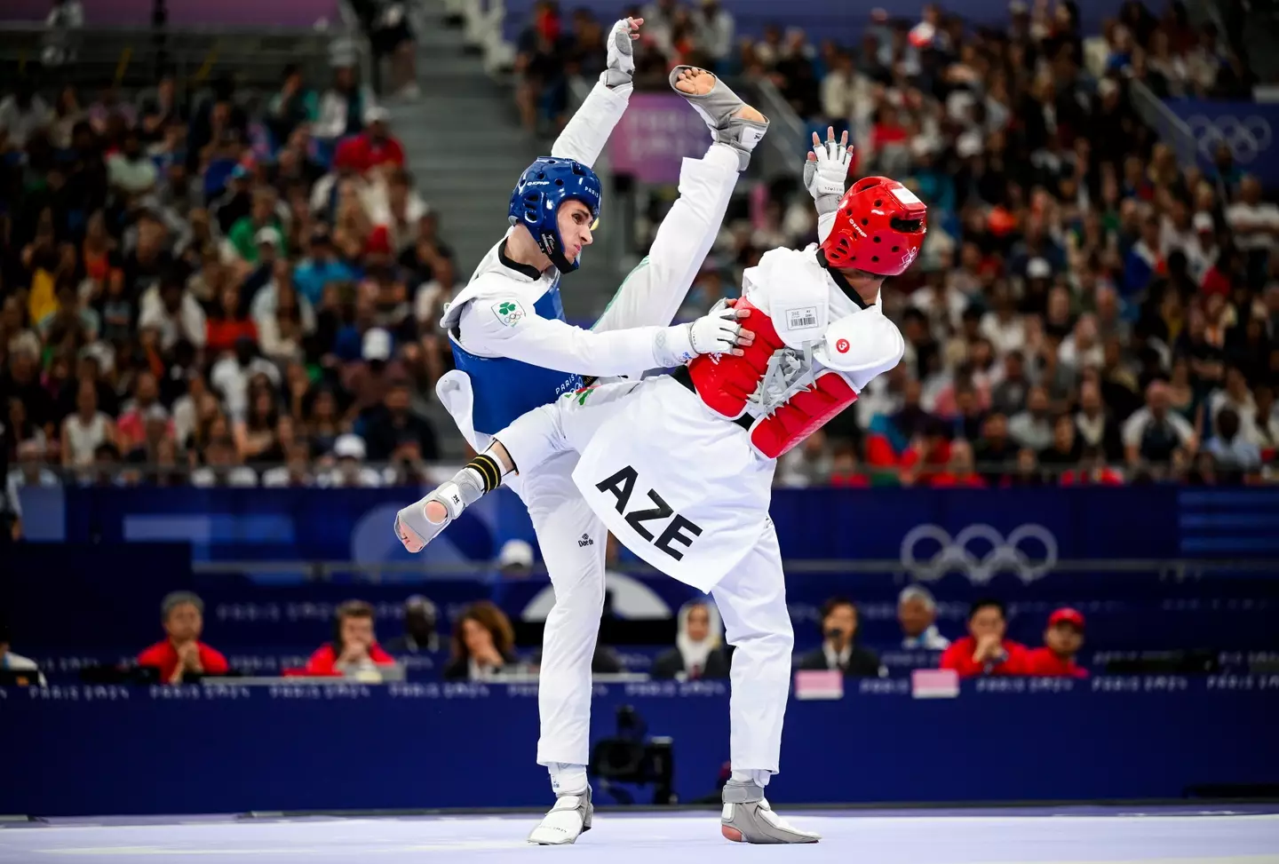 An intense contest in the Paris Olympics (Stephen McCarthy/Sportsfile via Getty Images)