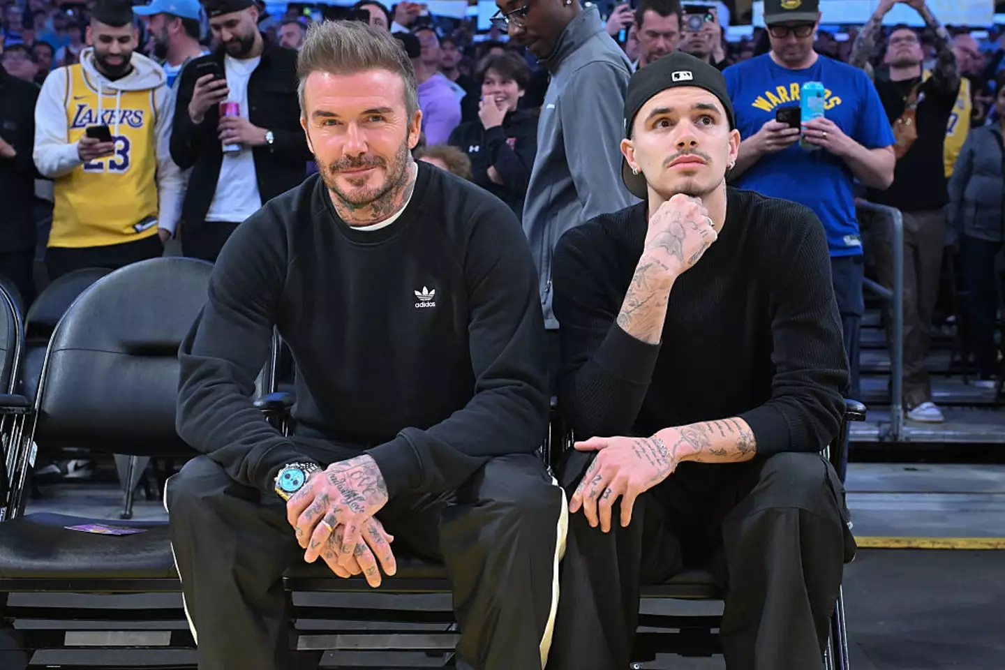 Romeo Beckham reportedly gave a speech at his dad's 50th birthday party (Allen Berezovsky/Getty Images)