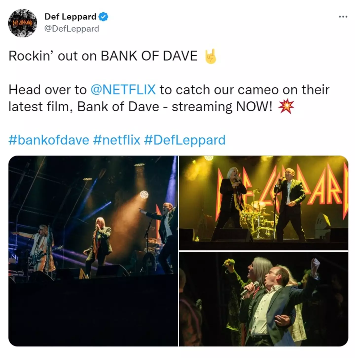 Legendary band Def Leppard show up at the end of Bank of Dave.