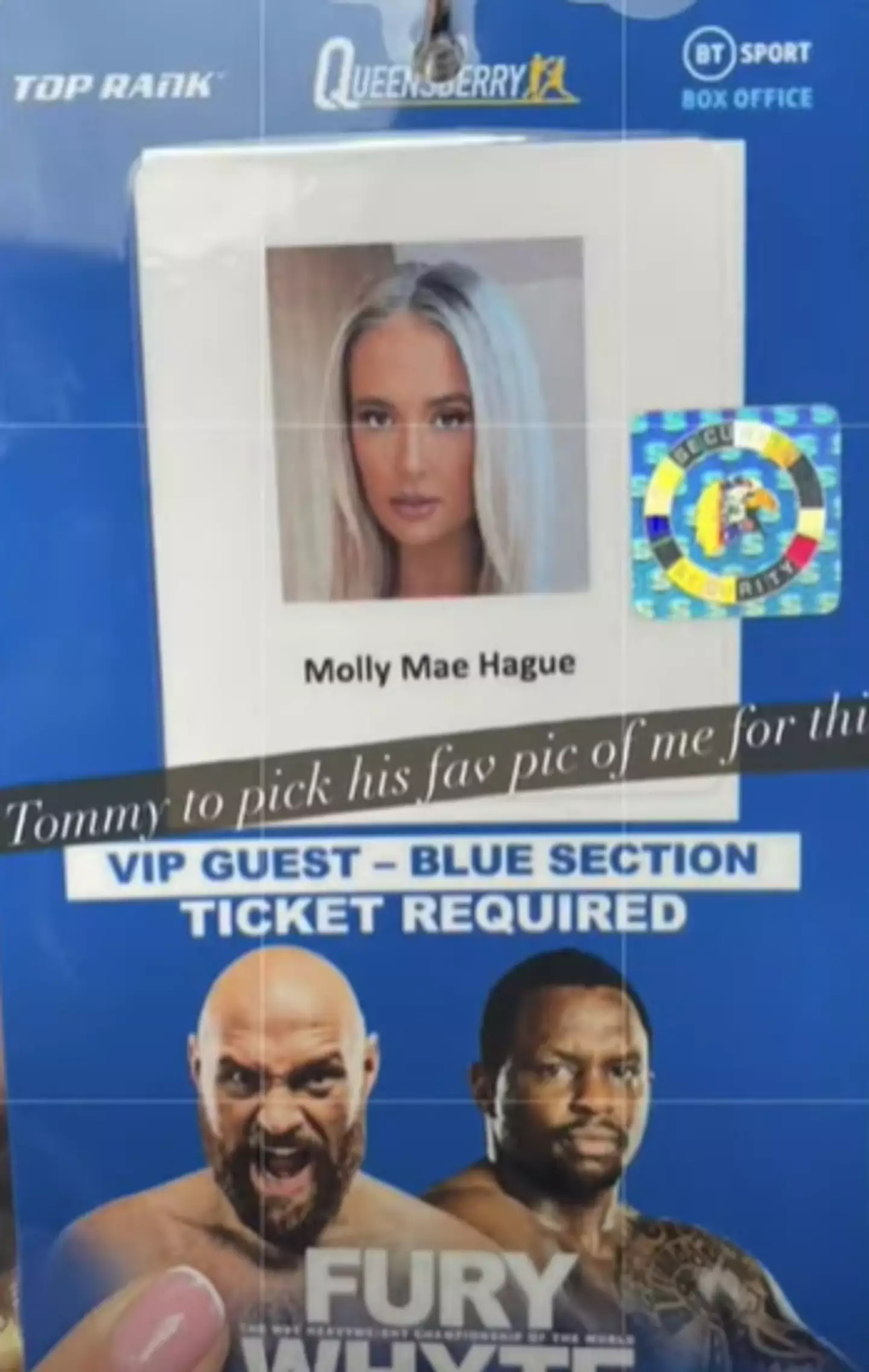 Molly-Mae Hague posting her VIP pass gave Jack an idea.