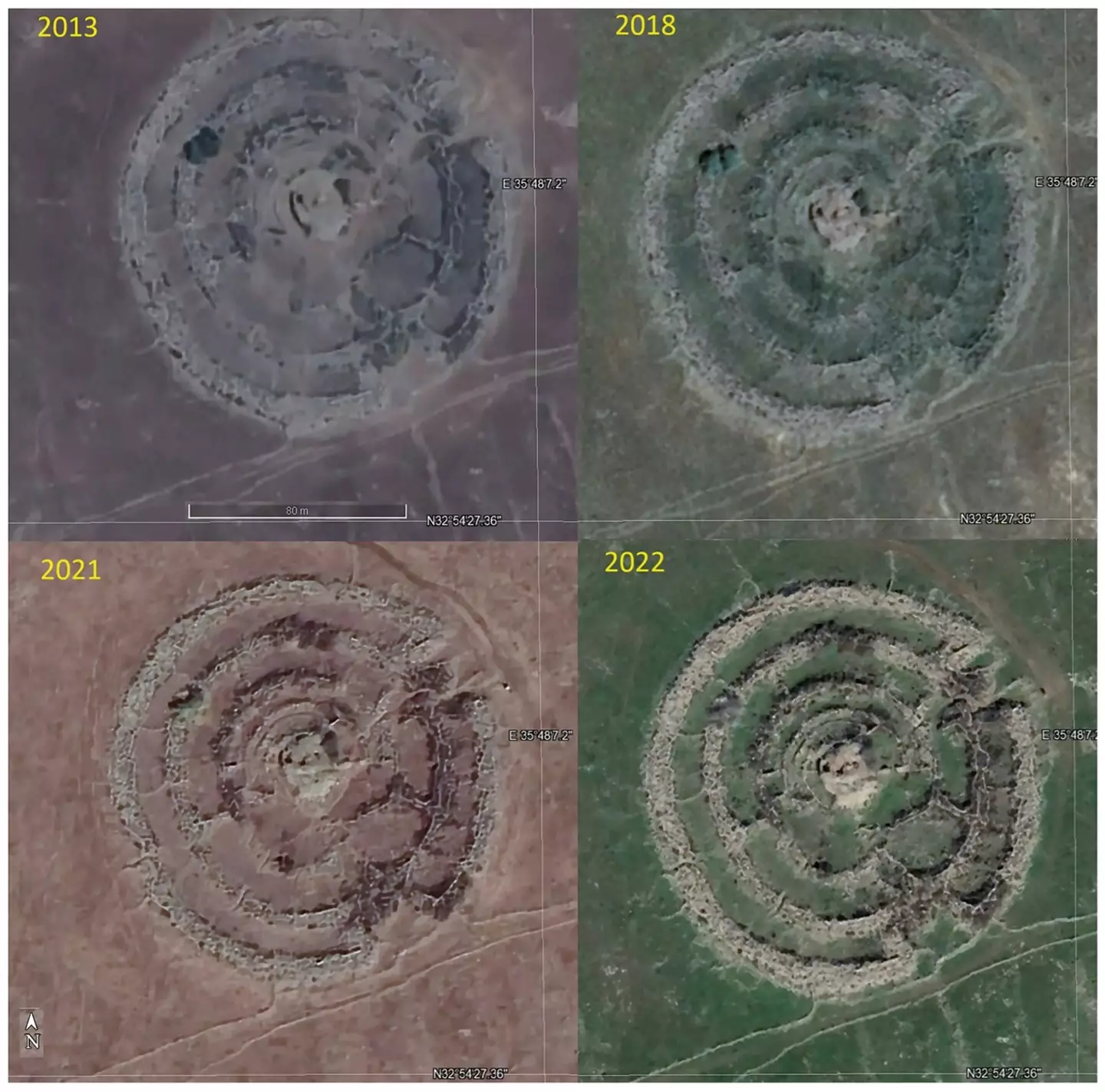 It's moved over time (Olga Khabarova et al, Remote Sensing)