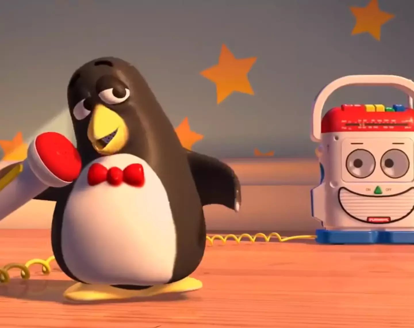 Wheezy's singing voice was used to close out Toy Story 2 (Pixar)
