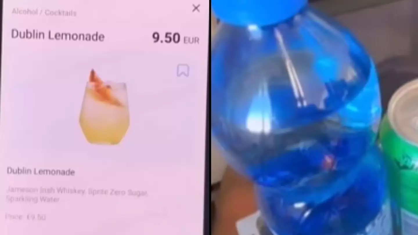 Man left stunned after being served one of Ryanair’s new £8 cocktails he ordered on plane