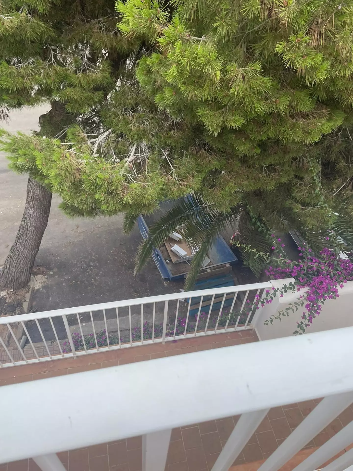 Mark and Nadia said their balcony overlooked a car park with a skip and bins (Collect/PA Real Life)