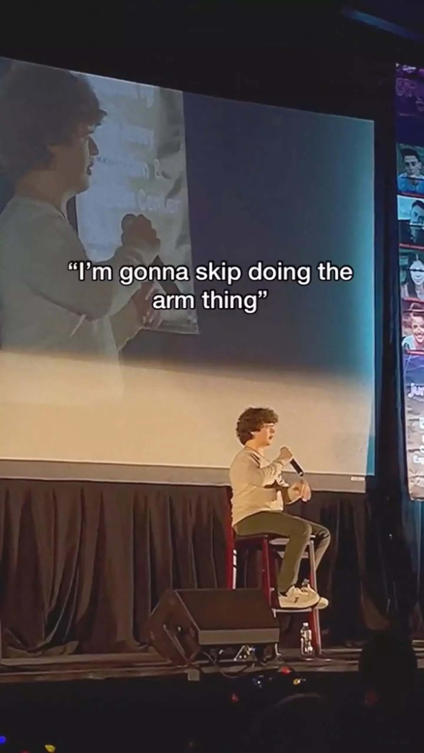 Stranger Things star Gaten Matarazzo says doctors have warned that his famous arm trick could have caused his spine condition.