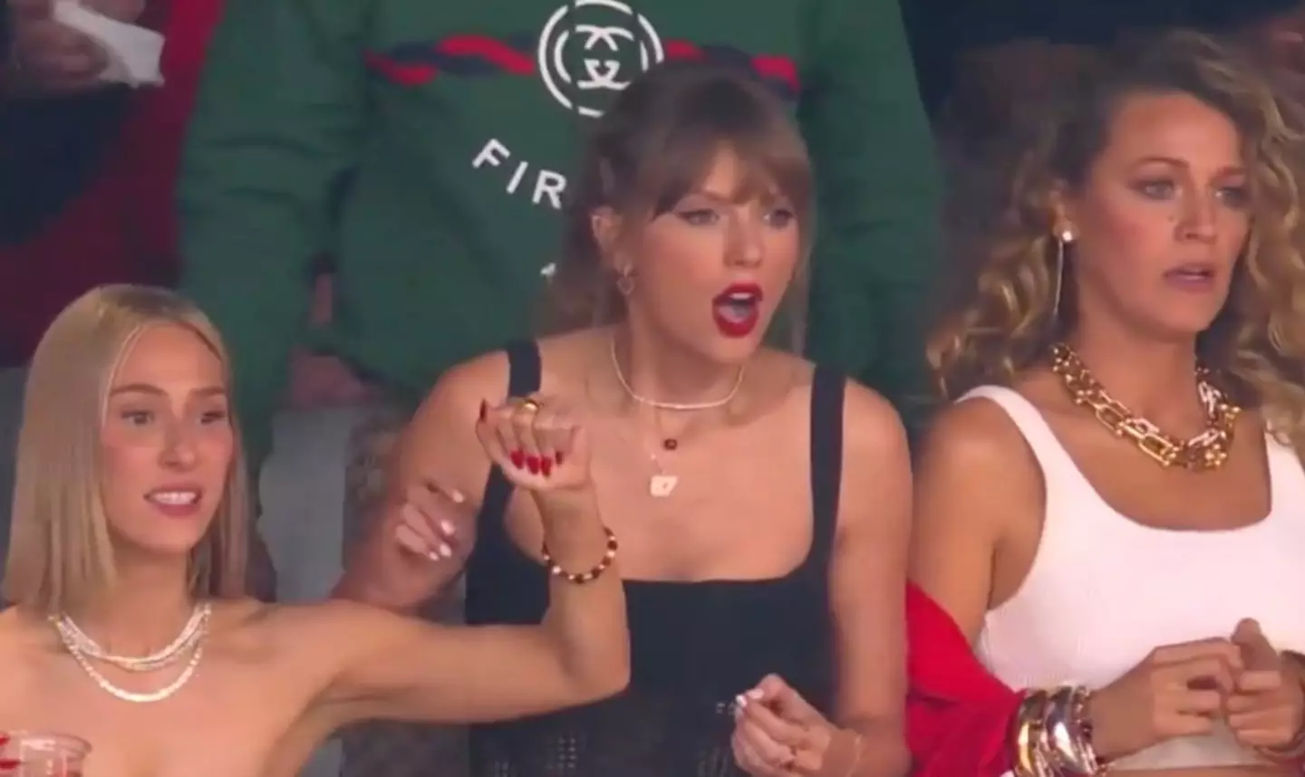 Blake Lively and Taylor Swift were seen intently watching the game unfold.