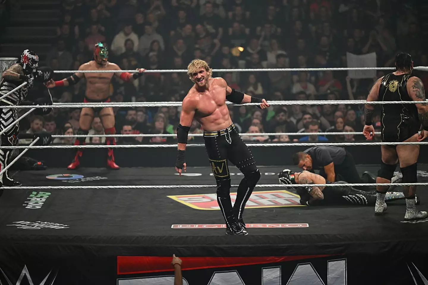 Logan Paul could be seen taunting the crowd as they chanted at him (Joe Maher/WWE via Getty Images)