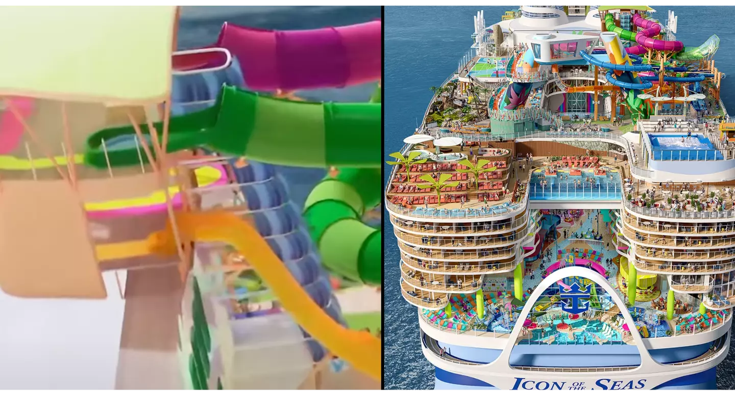 World's largest cruise ship has a terrifying near vertical drop waterslide