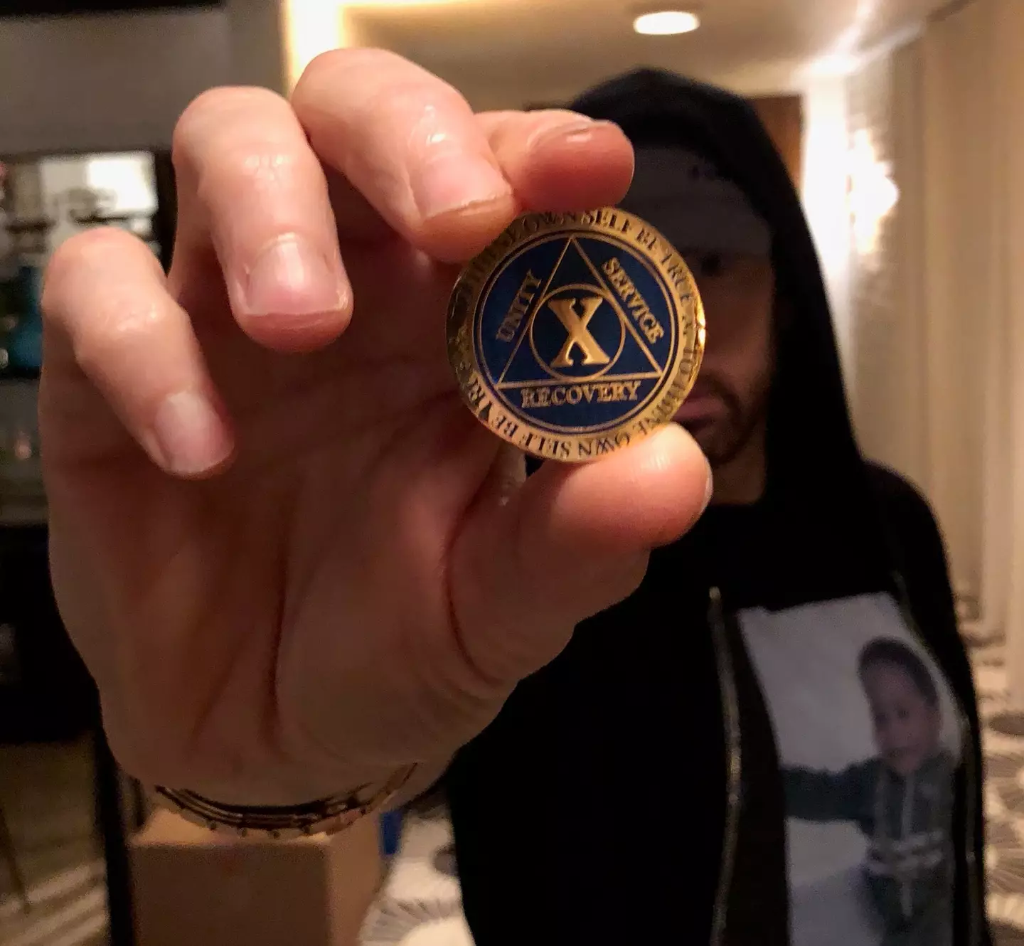 Eminem shared a photo marking his 10 year's sober in 2018.