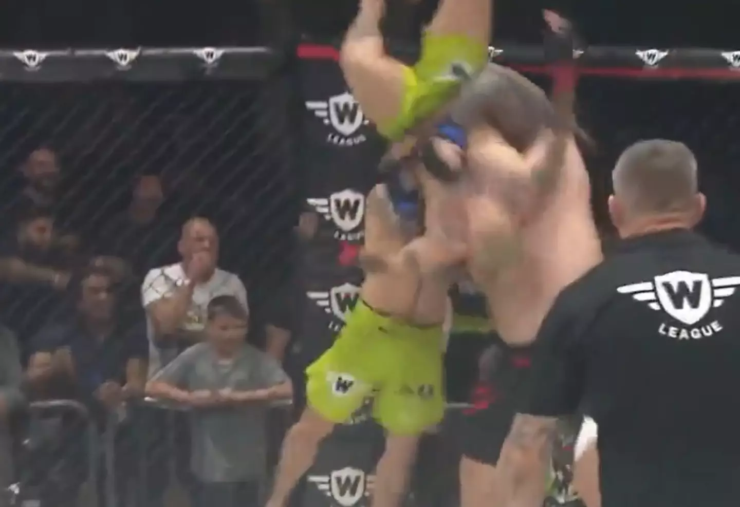 He just picked the man up and slammed him into the ground, then knocked him out with one punch. (World Freak Fight League)