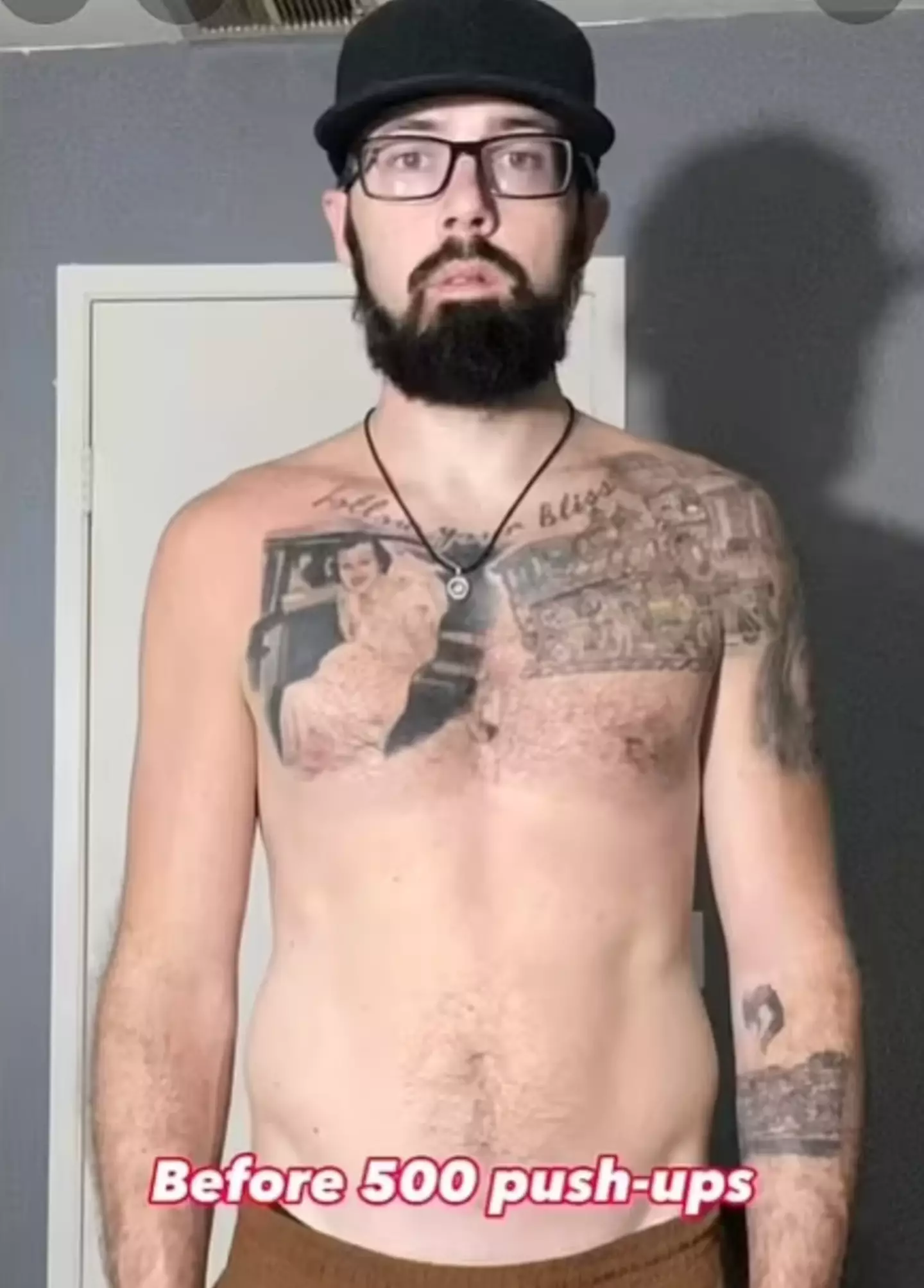 YouTuber Jackson Hunter before completing his 500 push-ups (YouTube/@JacksonHunter91)