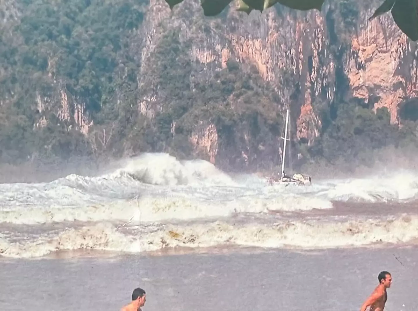 Louise and her family witnessed the tide change from their hotel (Supplied)