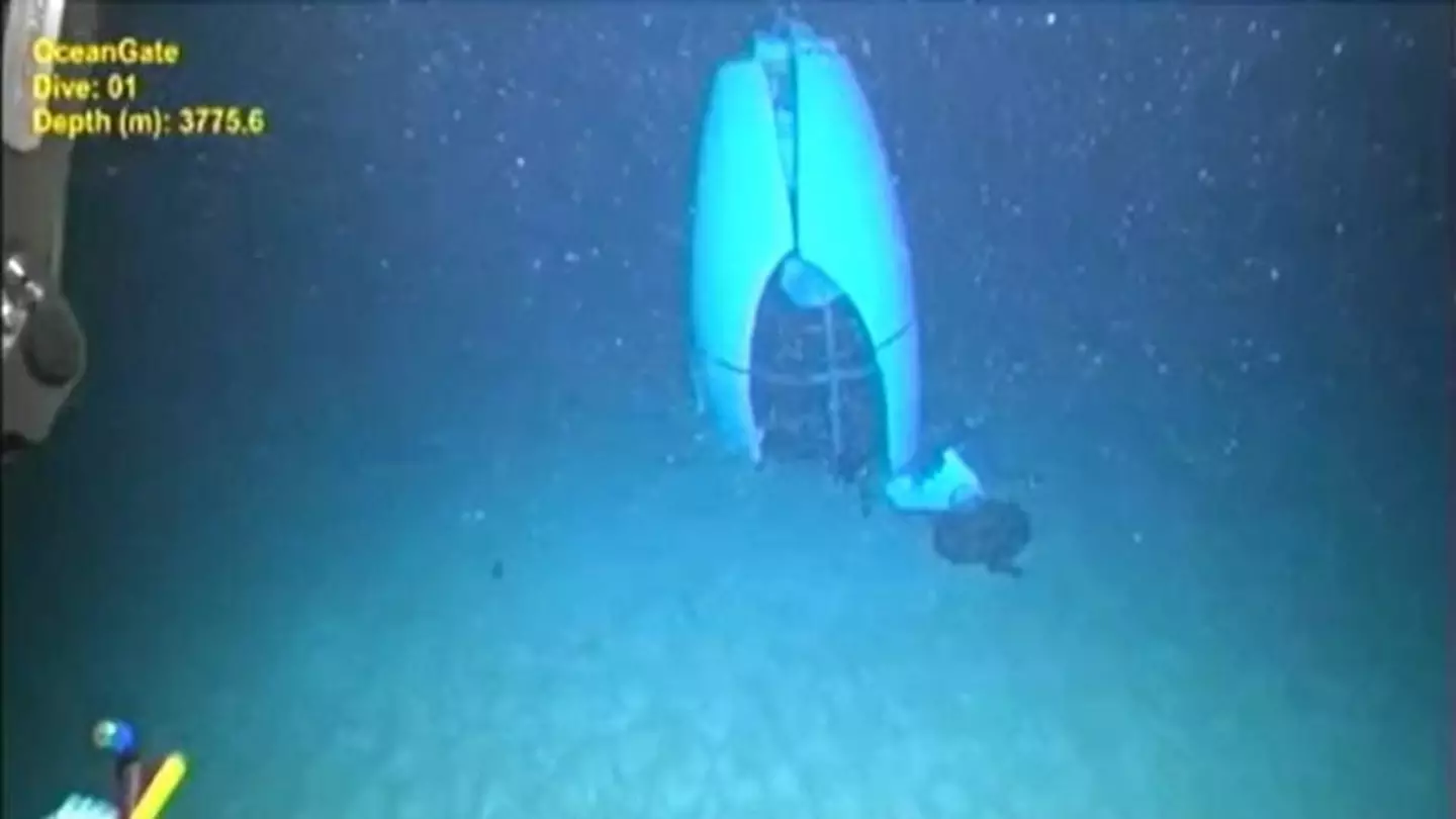 Remains of the Titan sub found on the sea bed nearby the Titanic (US Coast Guard)