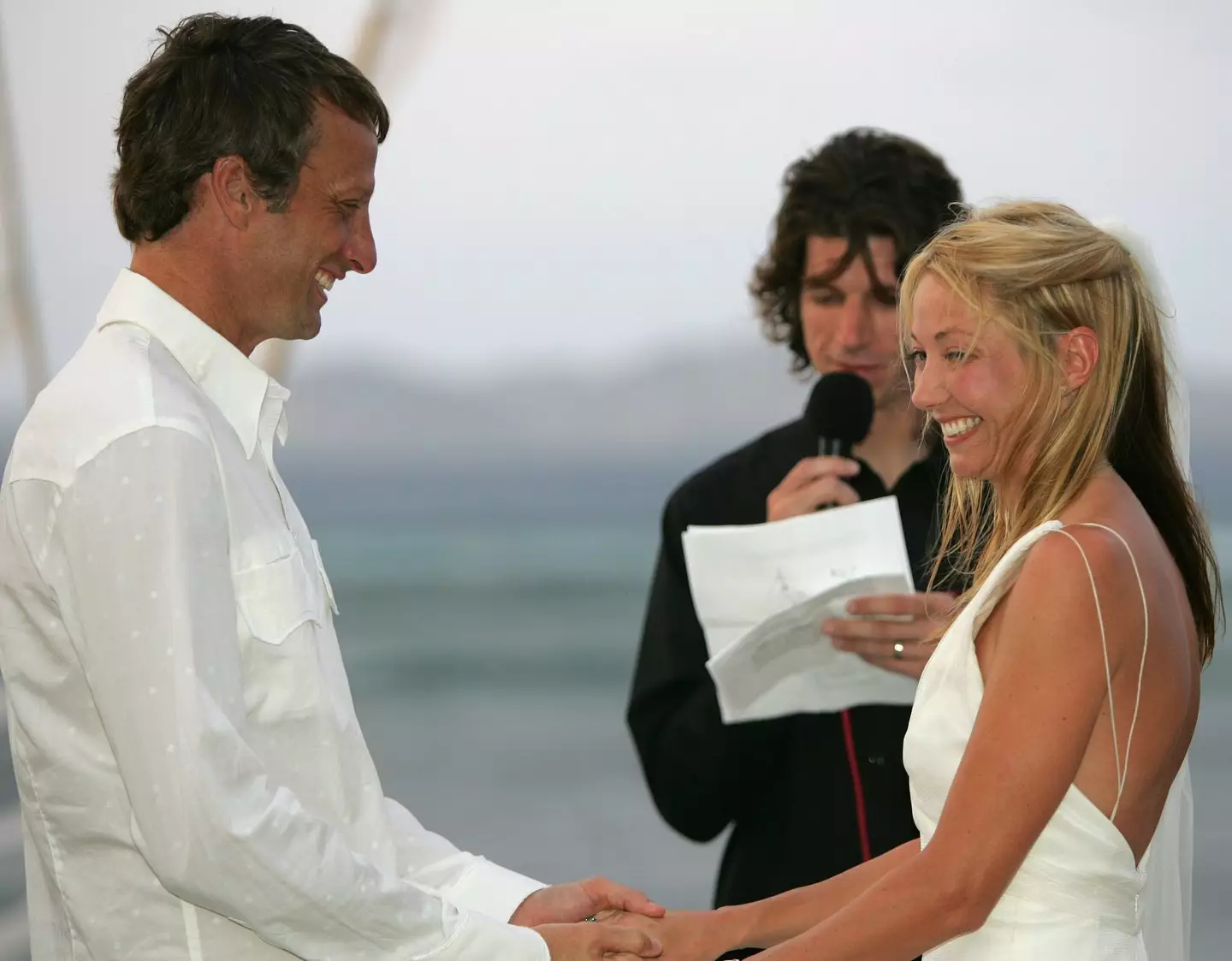 Hawk explained that his 2006 wedding to Lhotse Merriam took place in Fiji, not on Epstein's island (Mark Epstein/Getty Images)