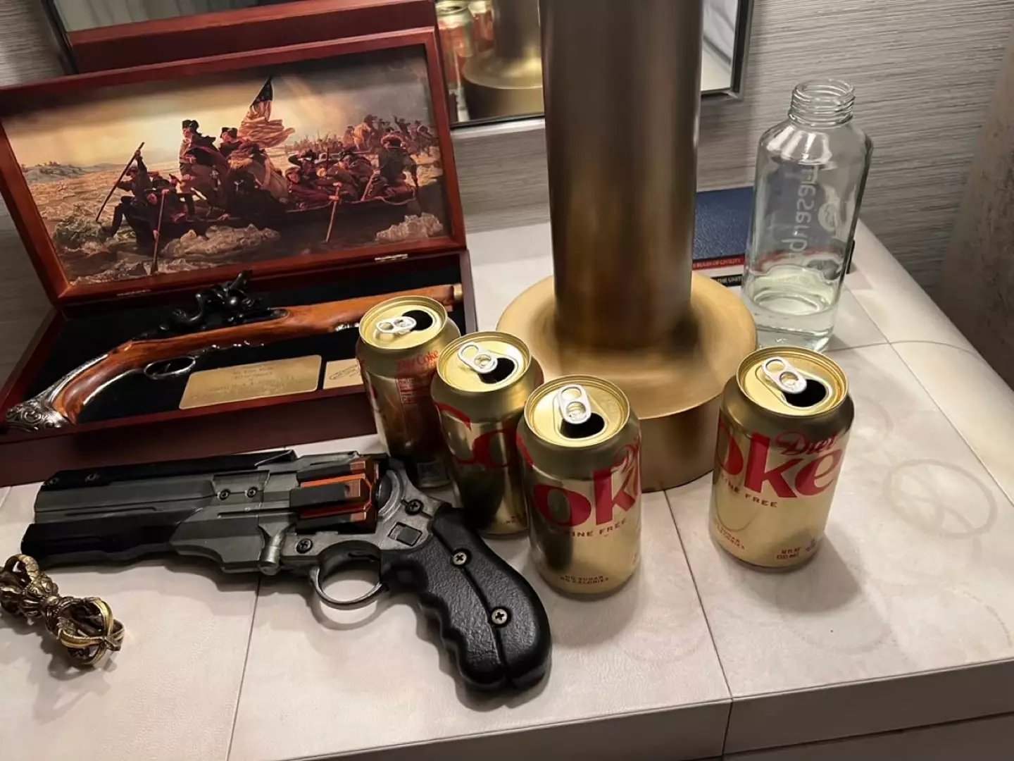 Elon showed off his bedside table on Twitter.