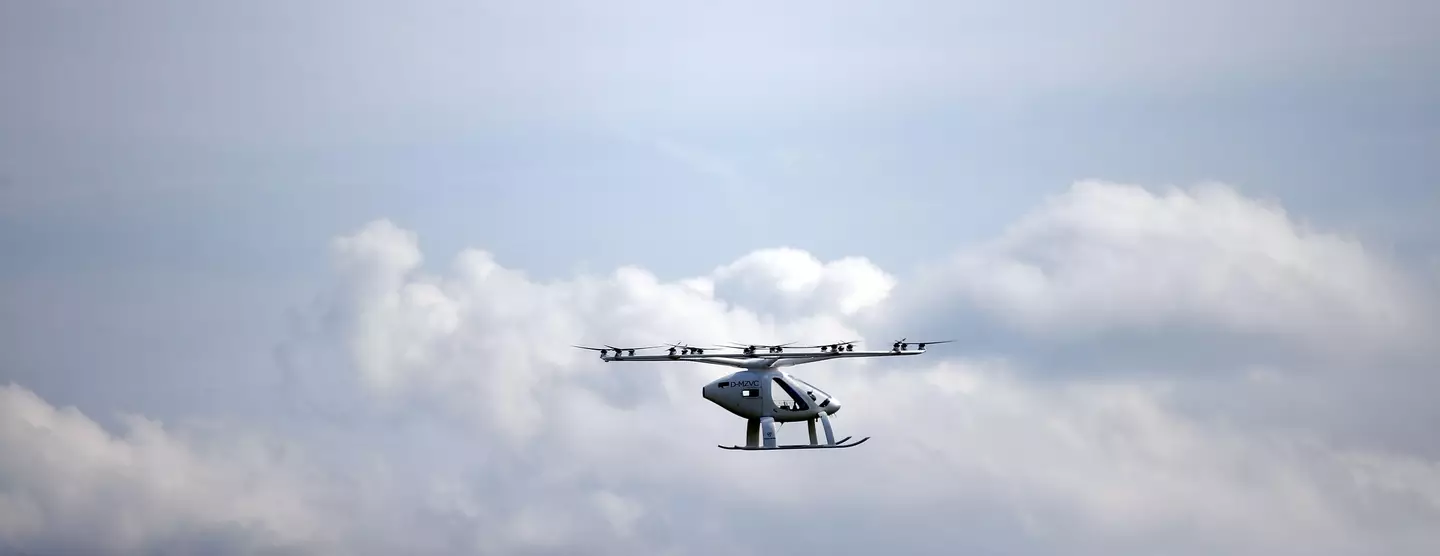 An air taxi prototype made by German startup Volocopter.