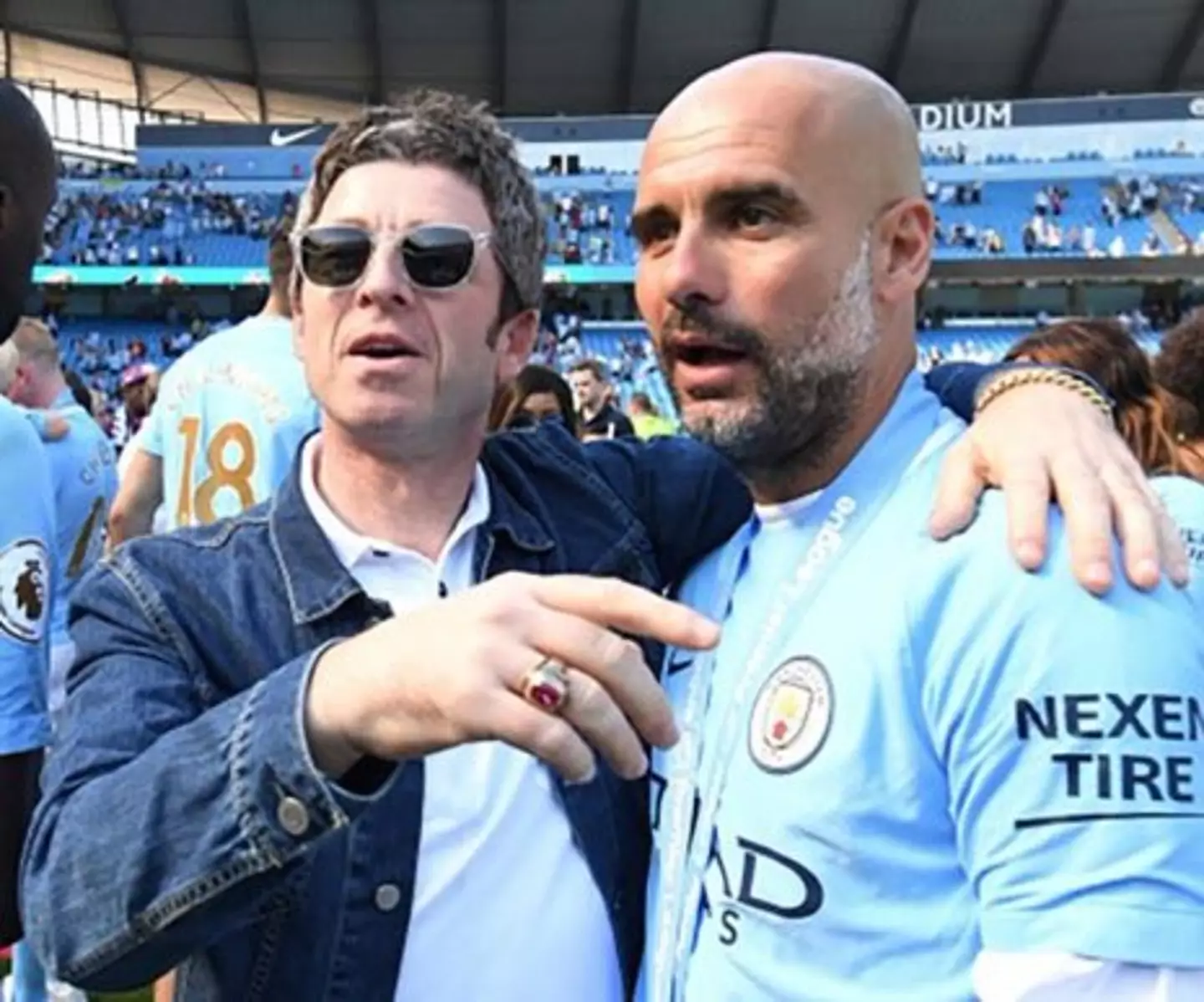Noel Gallagher and Pep Guardiola.