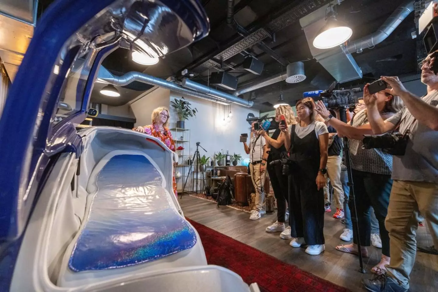 The 3D-printed pod claims to kill people in 10 minutes (ARND WIEGMANN/AFP via Getty Images)