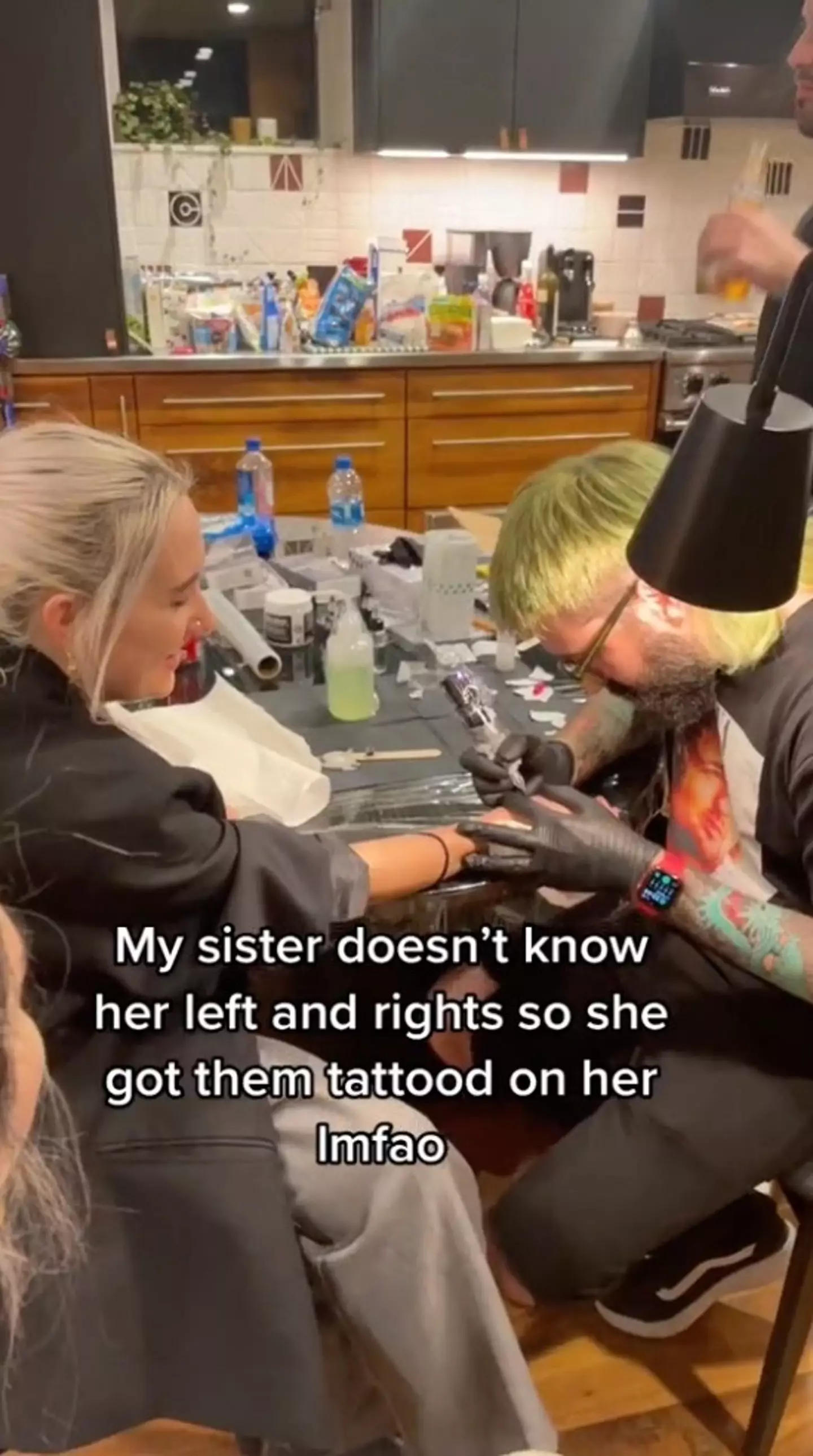 Part of the tattooing process was shared on TikTok.